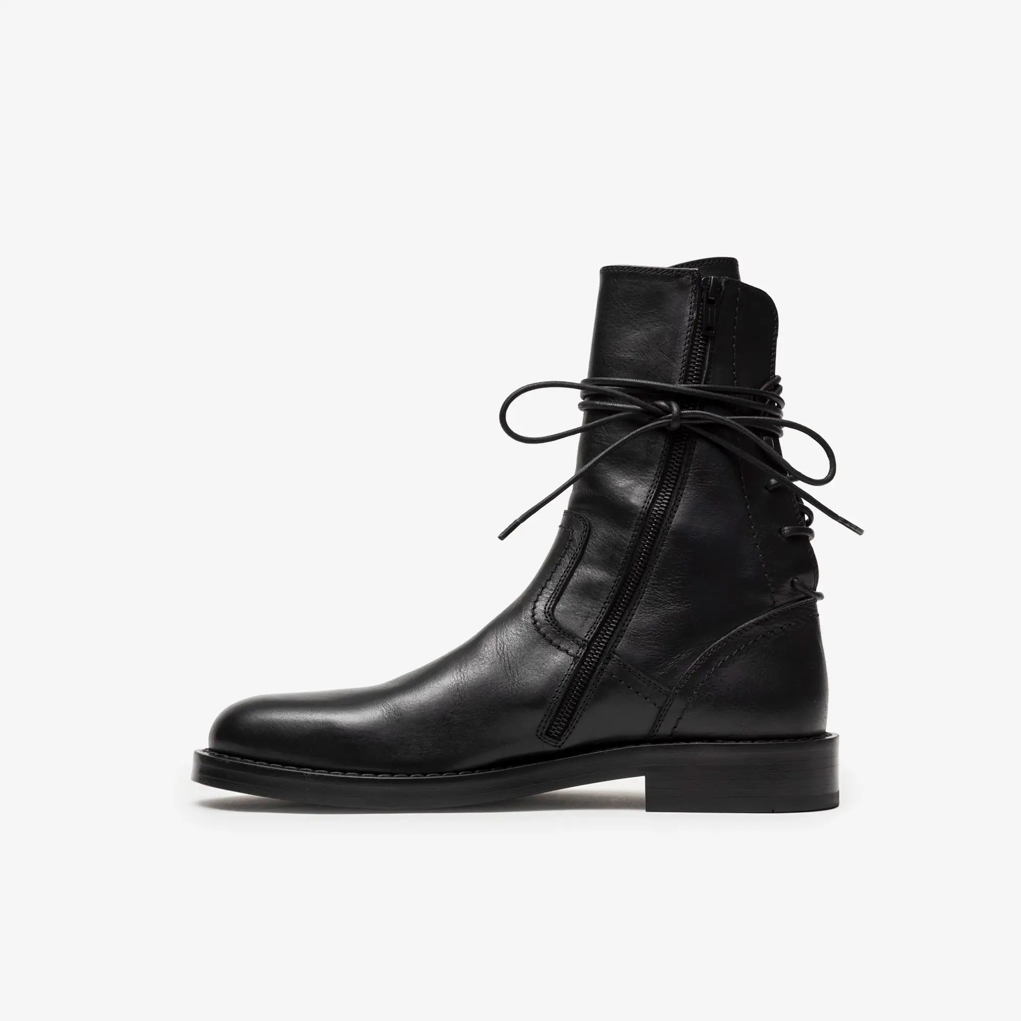Ann Demeulemeester Heiko Laced Back Ankle Boots Black - 4