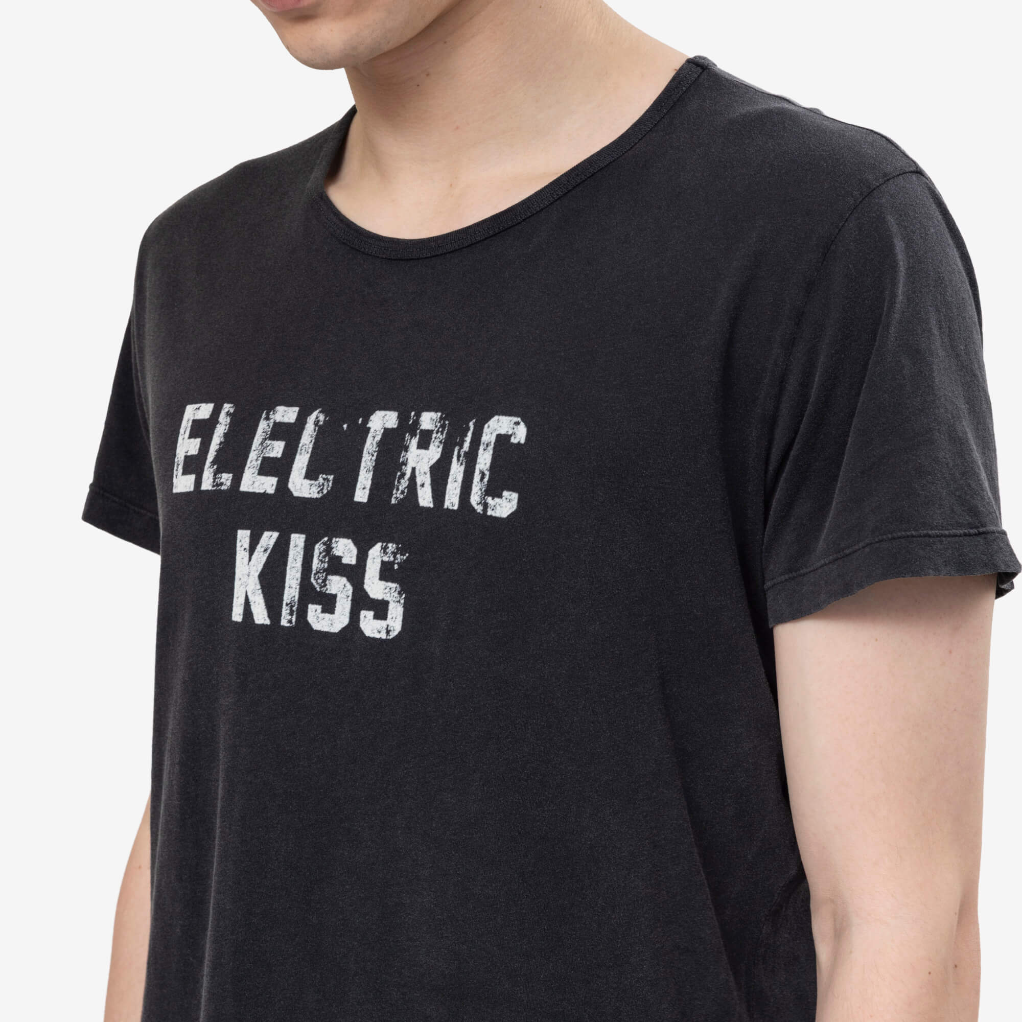 Ann Demeulemeester Idar Electric Kiss Cropped Standard Fit T-Shirt Faded Black - 5
