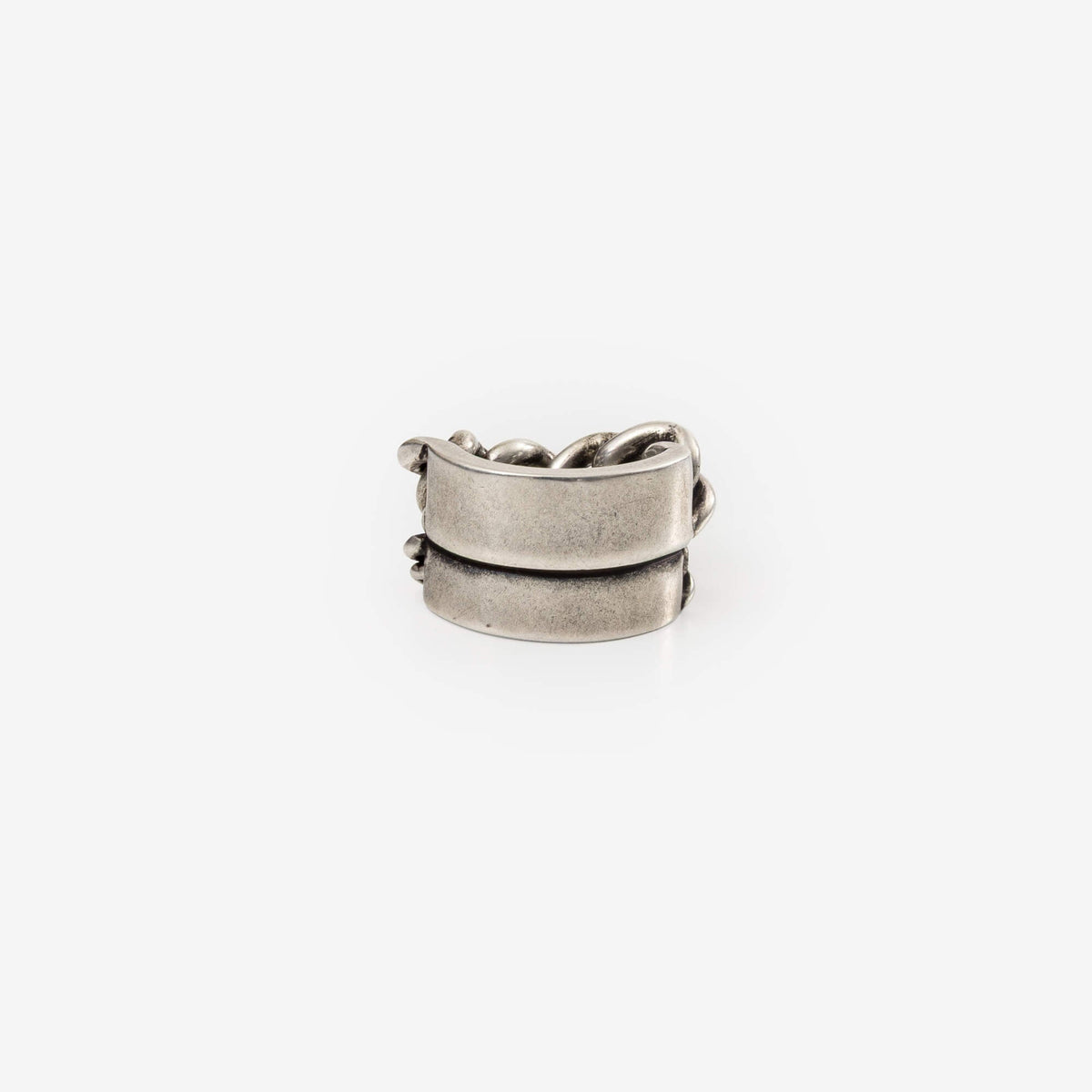 Ann Demeulemeester Ize Double Chain Rings Antique Silver-1