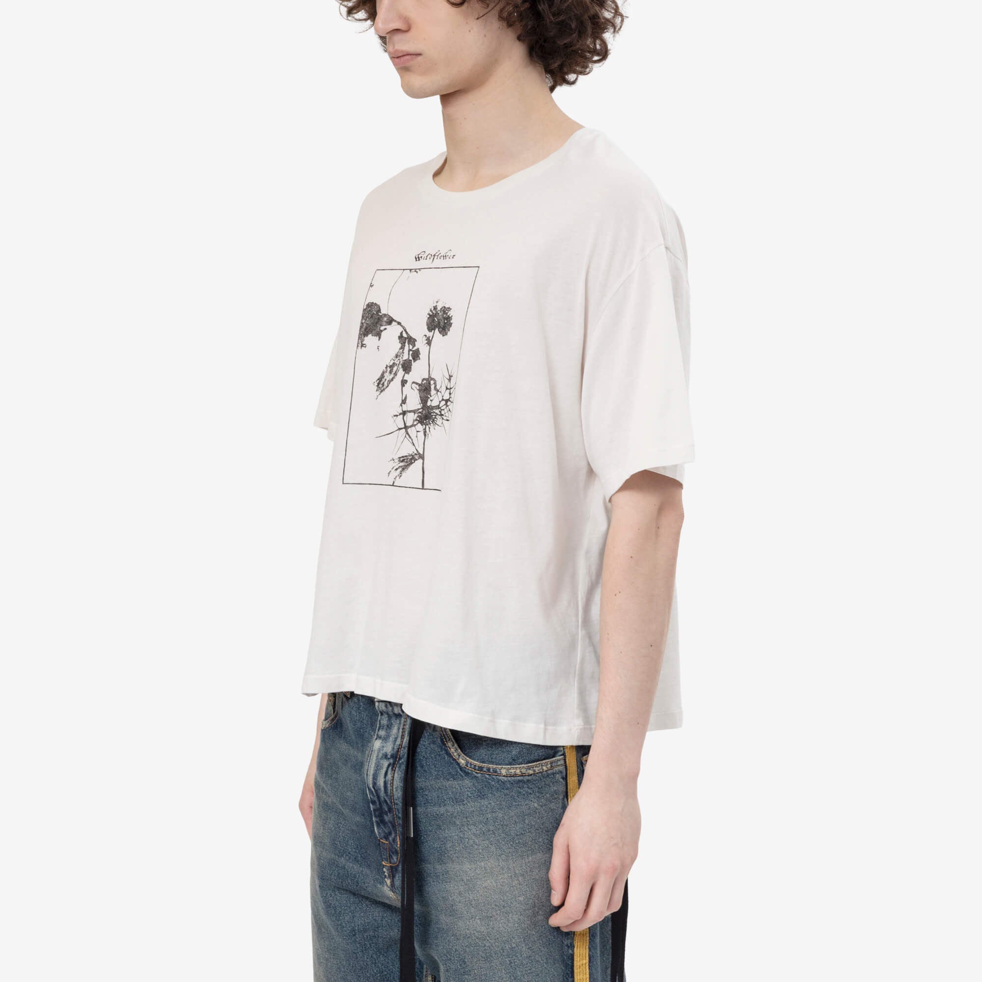 Ann Demeulemeester Lu Wildflower Relax Fit Boxy T-Shirt Ivory - 3