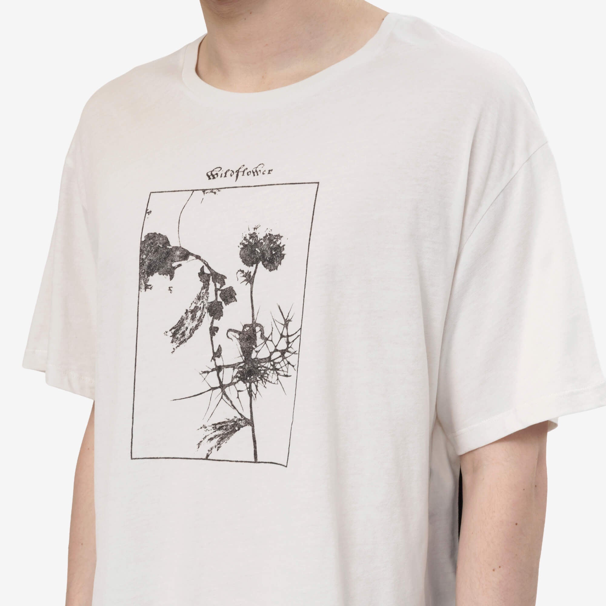 Ann Demeulemeester Lu Wildflower Relax Fit Boxy T-Shirt Ivory - 5