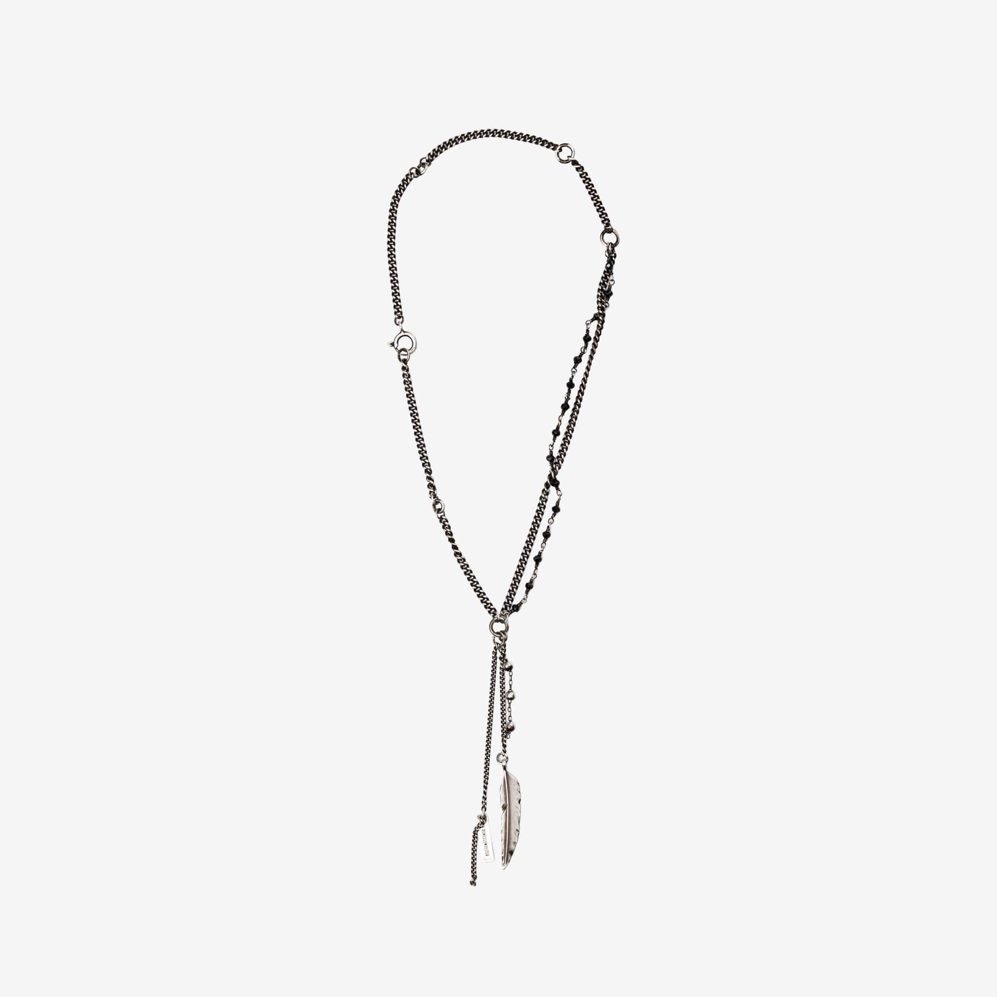 Ann Demeulemeester Maiko Feather Necklace Antique Silver-1