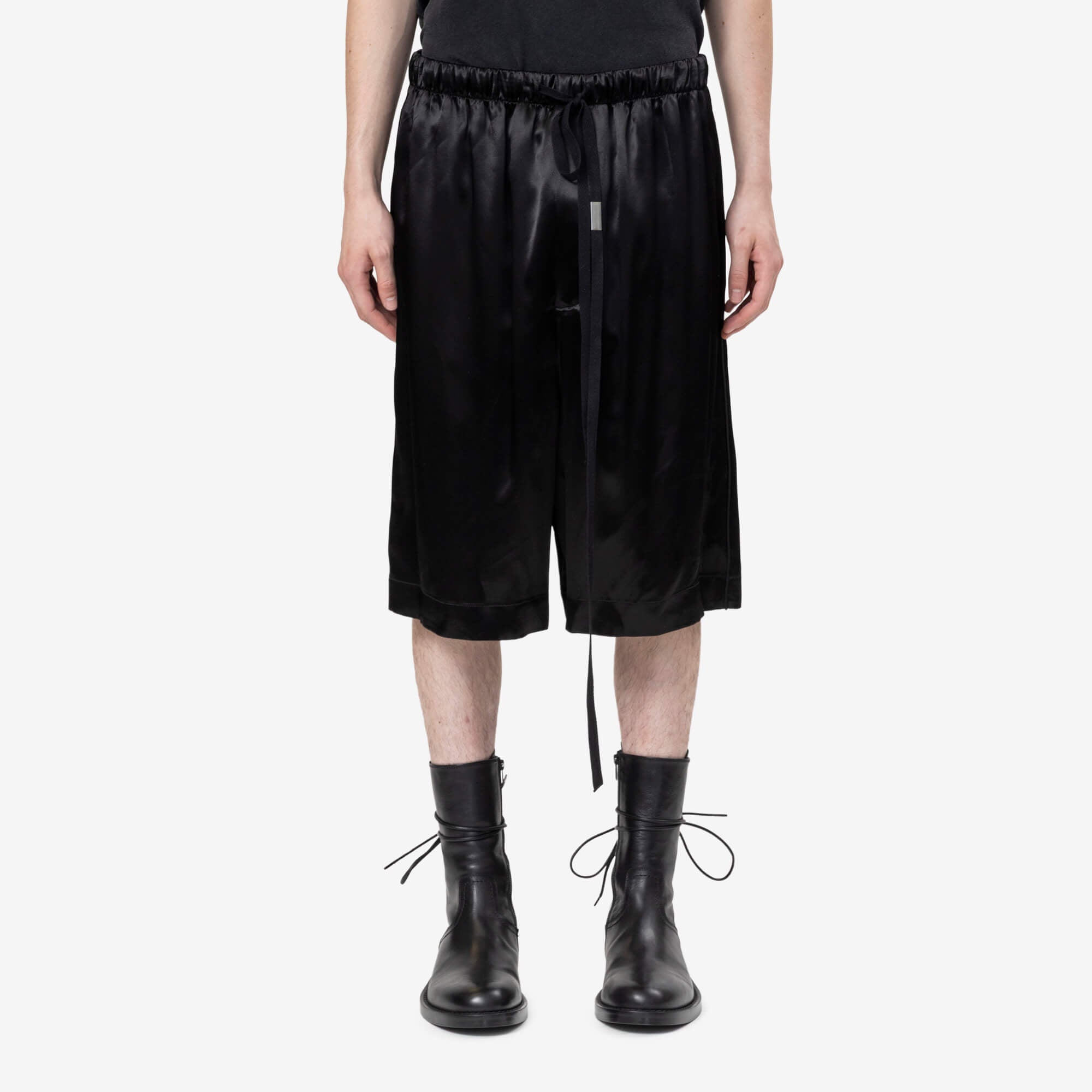 Ann Demeulemeester Raul Relaxed Lounge Bermuda Shorts Black - 1