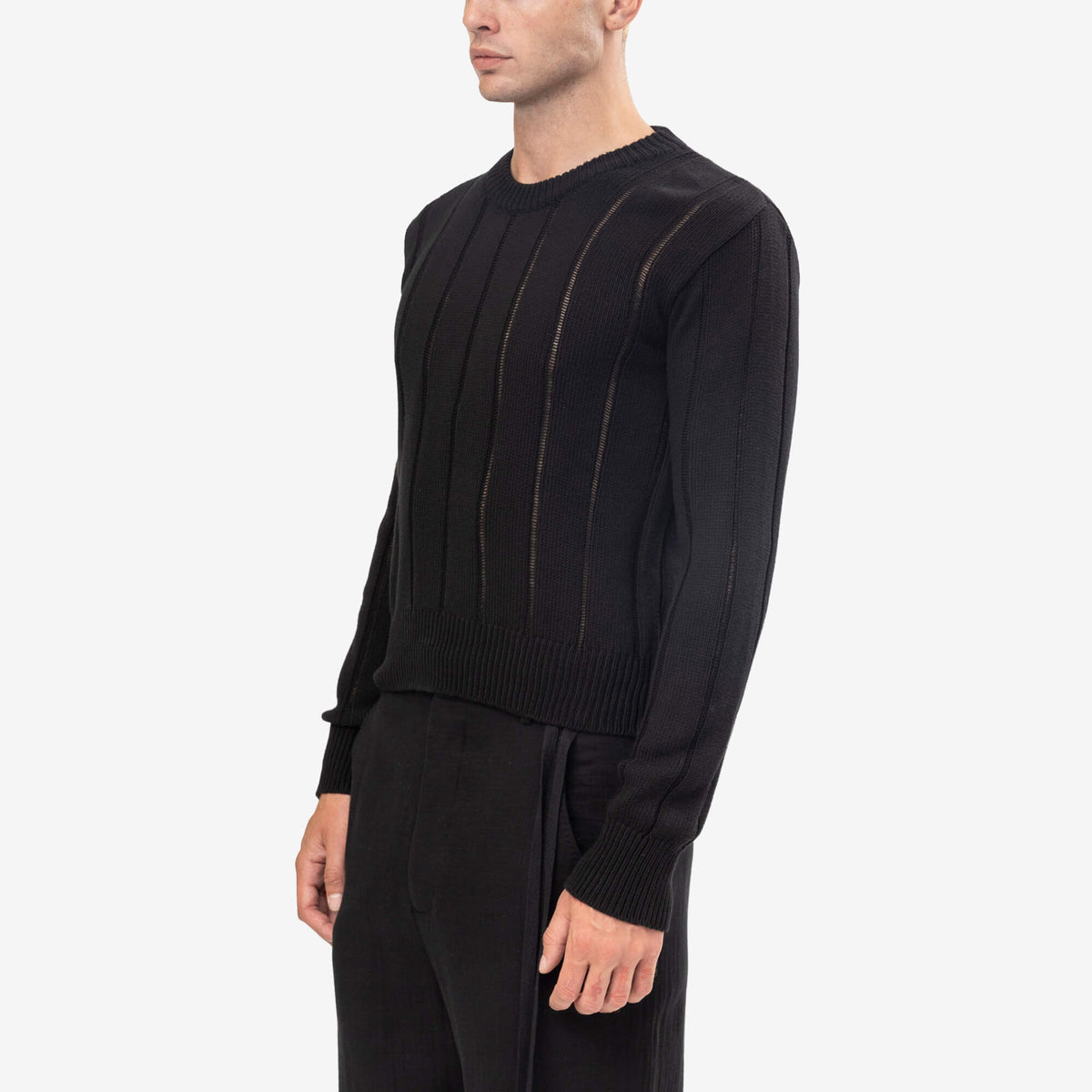 Ann Demeulemeester Rikki Brushed Rib Sweater Black-3