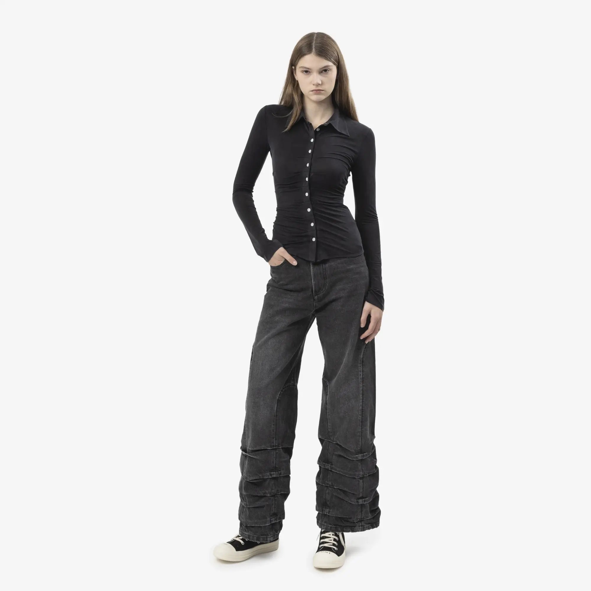 Avavav Jessie Smock Wide Jeans Black - 2