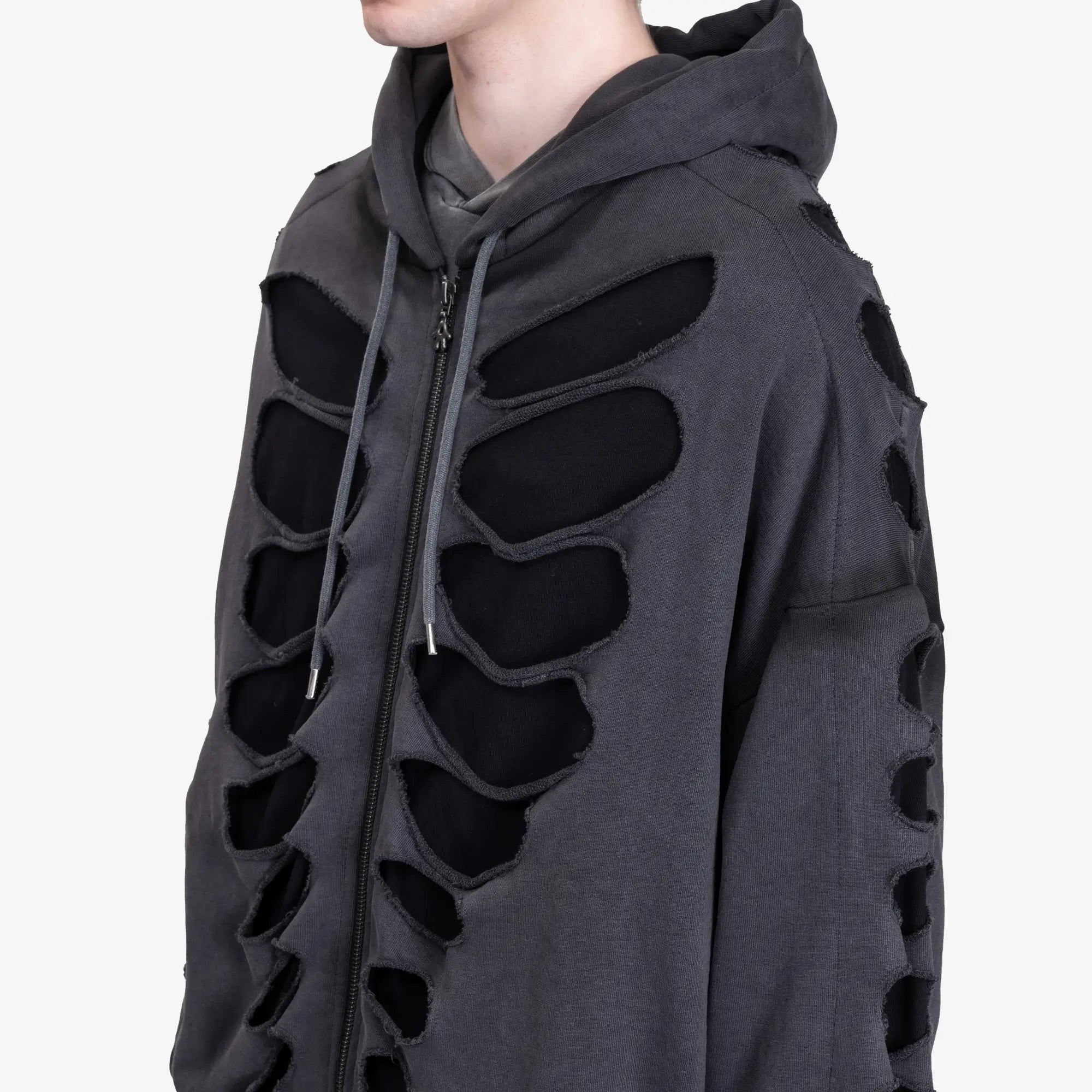 Avavav Shoulderless Cut Out Hoody Black - 5