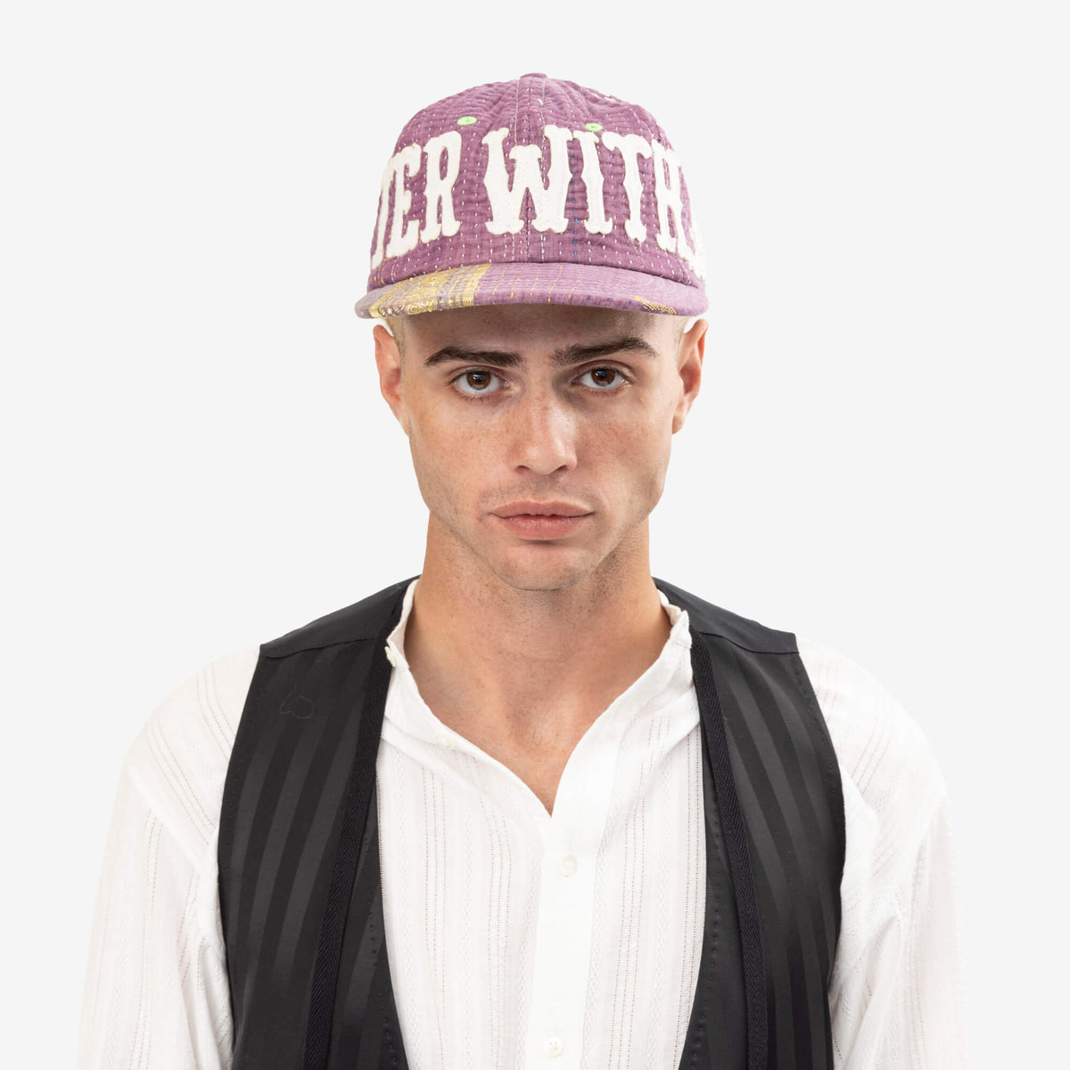 Better With Age Issac Reconstructed Kantha Hat Purple-9