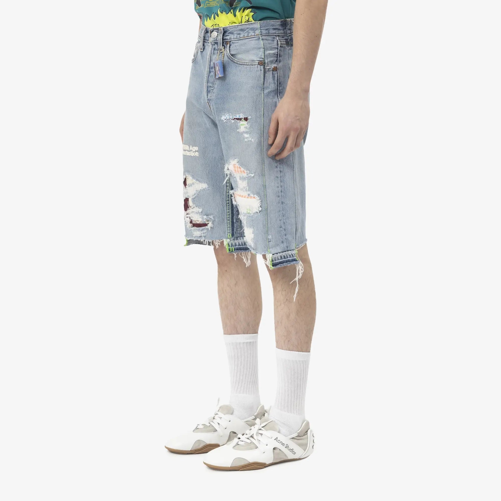 Better With Age Monroe Triple Wide Repair Shorts Indigo - 3