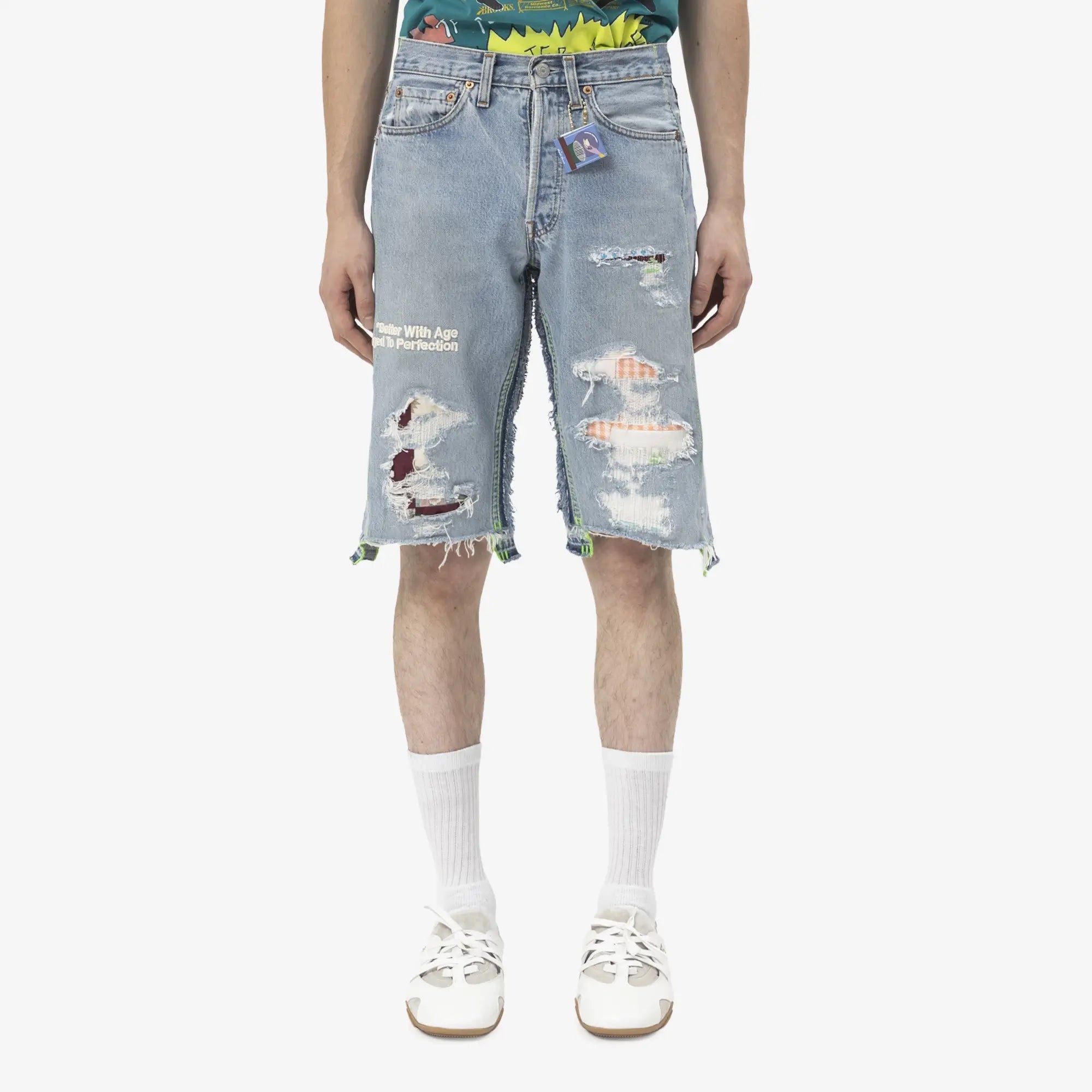 Better With Age Monroe Triple Wide Repair Shorts Indigo - 1