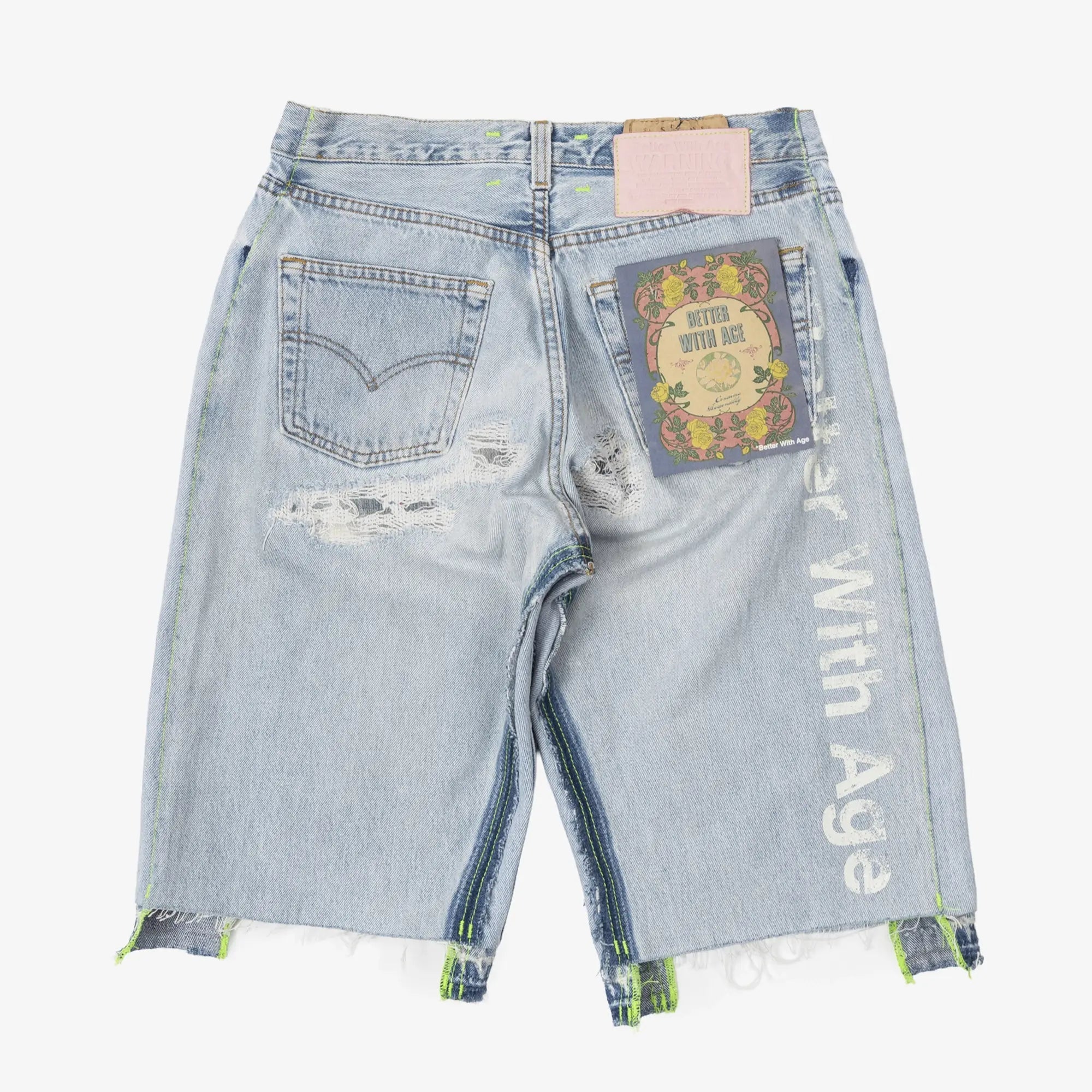 Better With Age Monroe Triple Wide Repair Shorts Indigo - 9