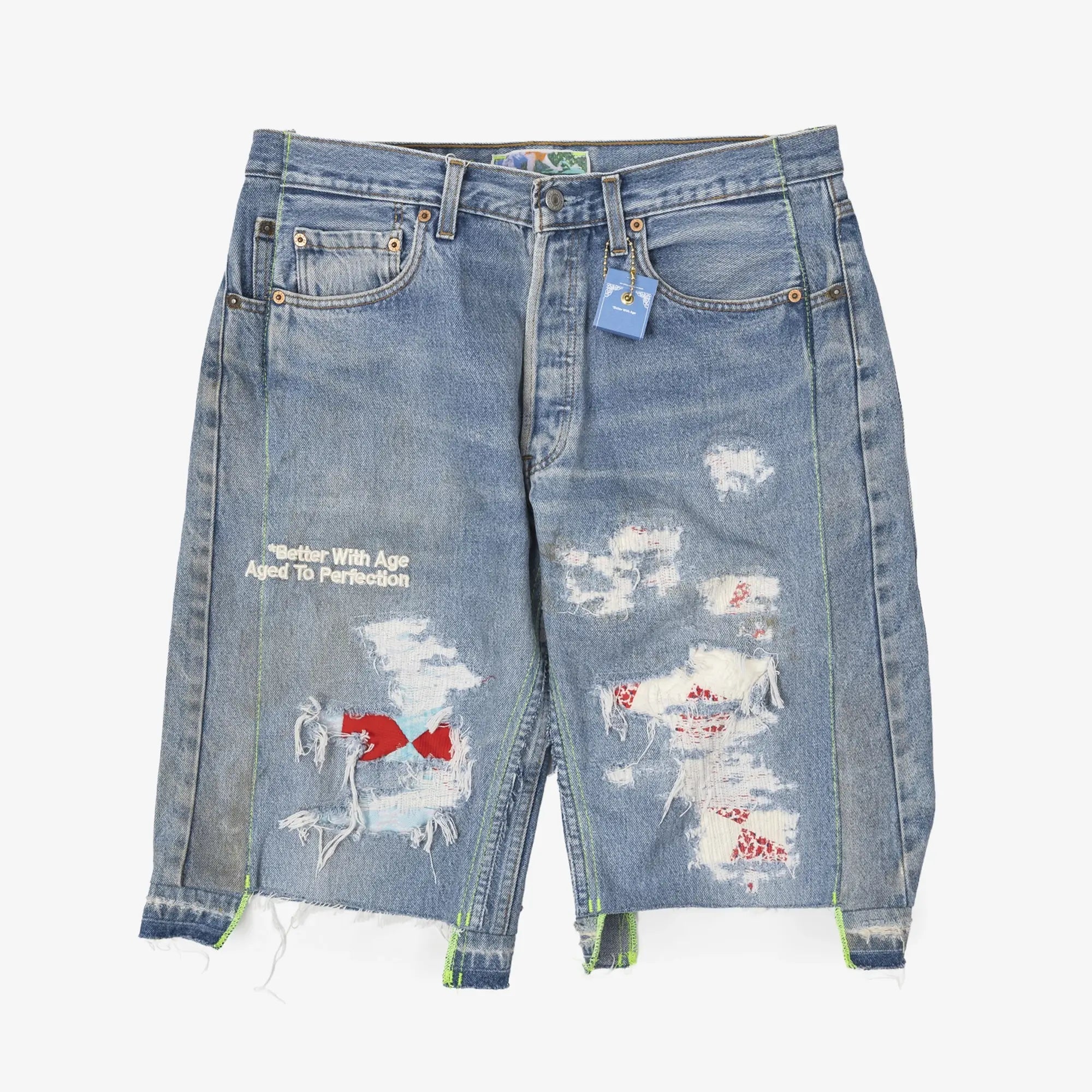 Better With Age Monroe Triple Wide Repair Shorts Indigo - 10