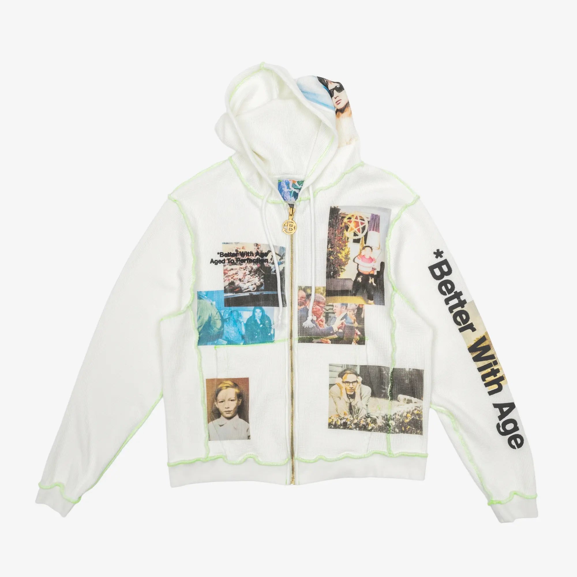 Better With Age Ricky Waffle Zip Hoody White - 1