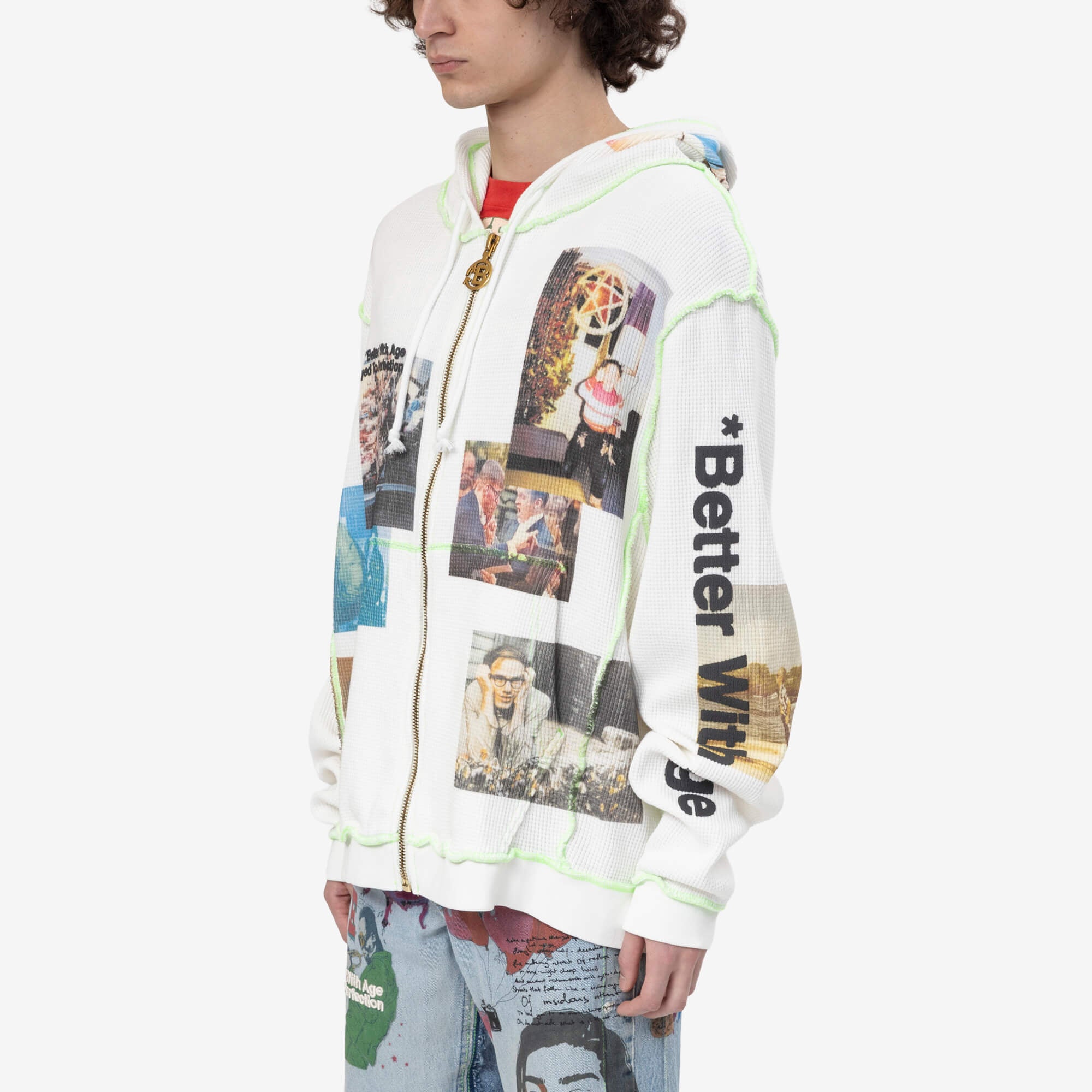 Better With Age Ricky Waffle Zip Hoody White - 8