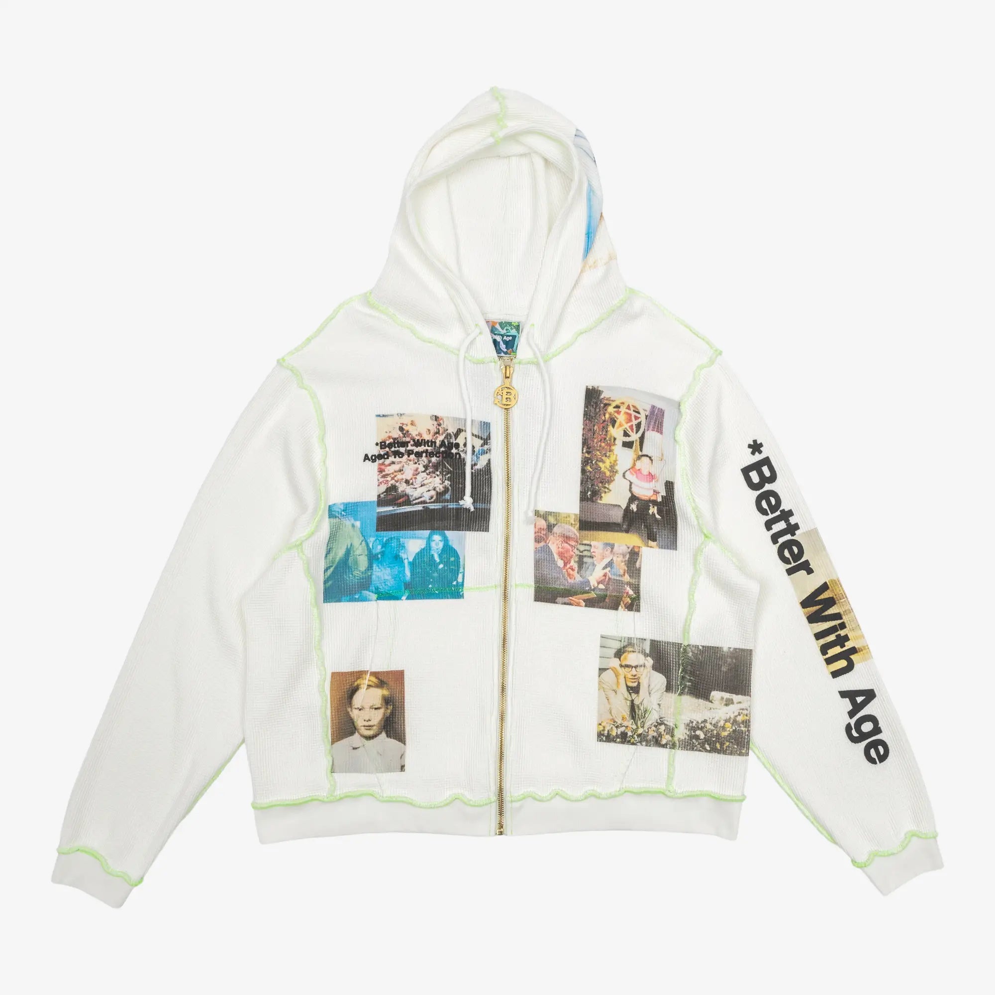Better With Age Ricky Waffle Zip Hoody White - 3