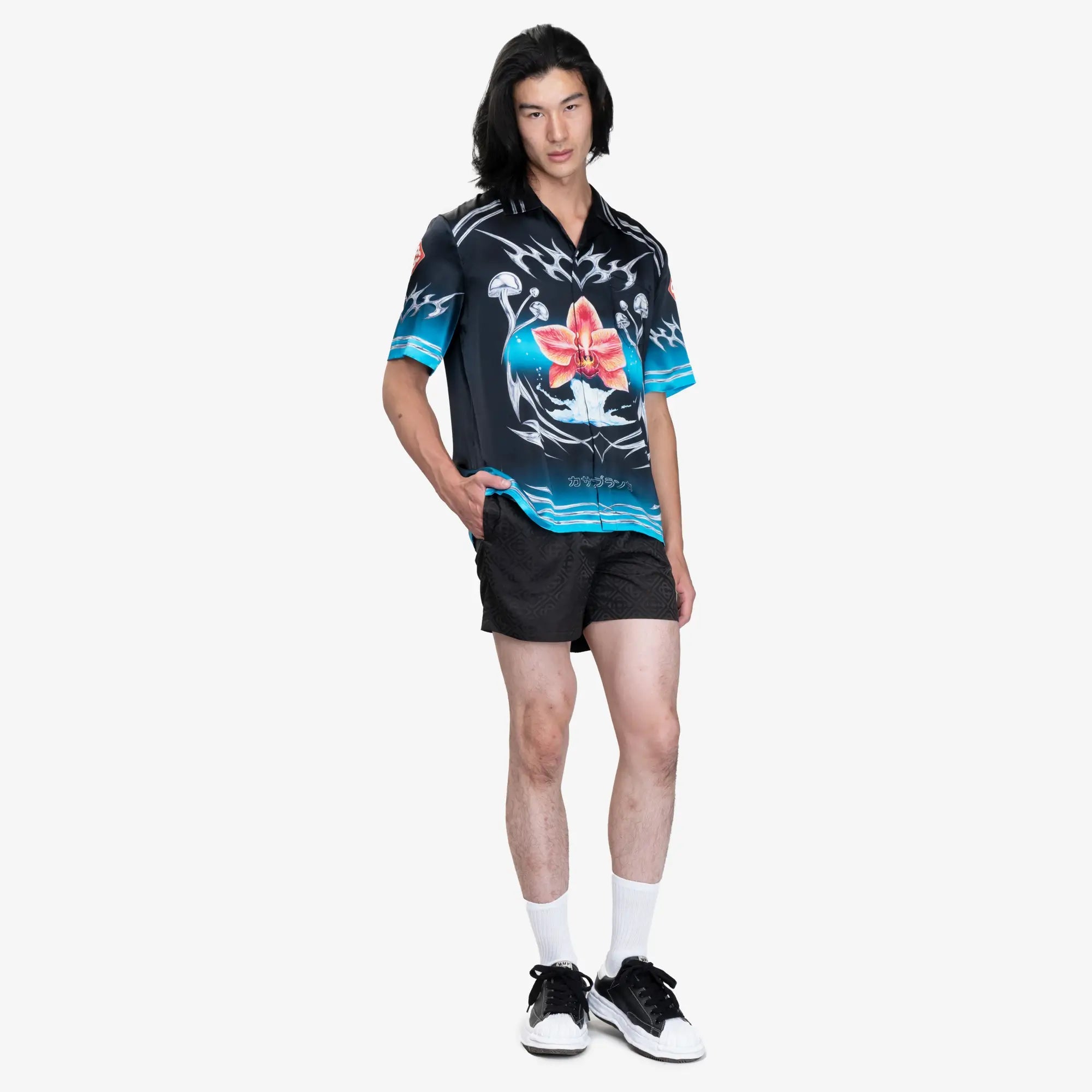 Casablanca Blades Cuban Collar SS Shirt Black - 2