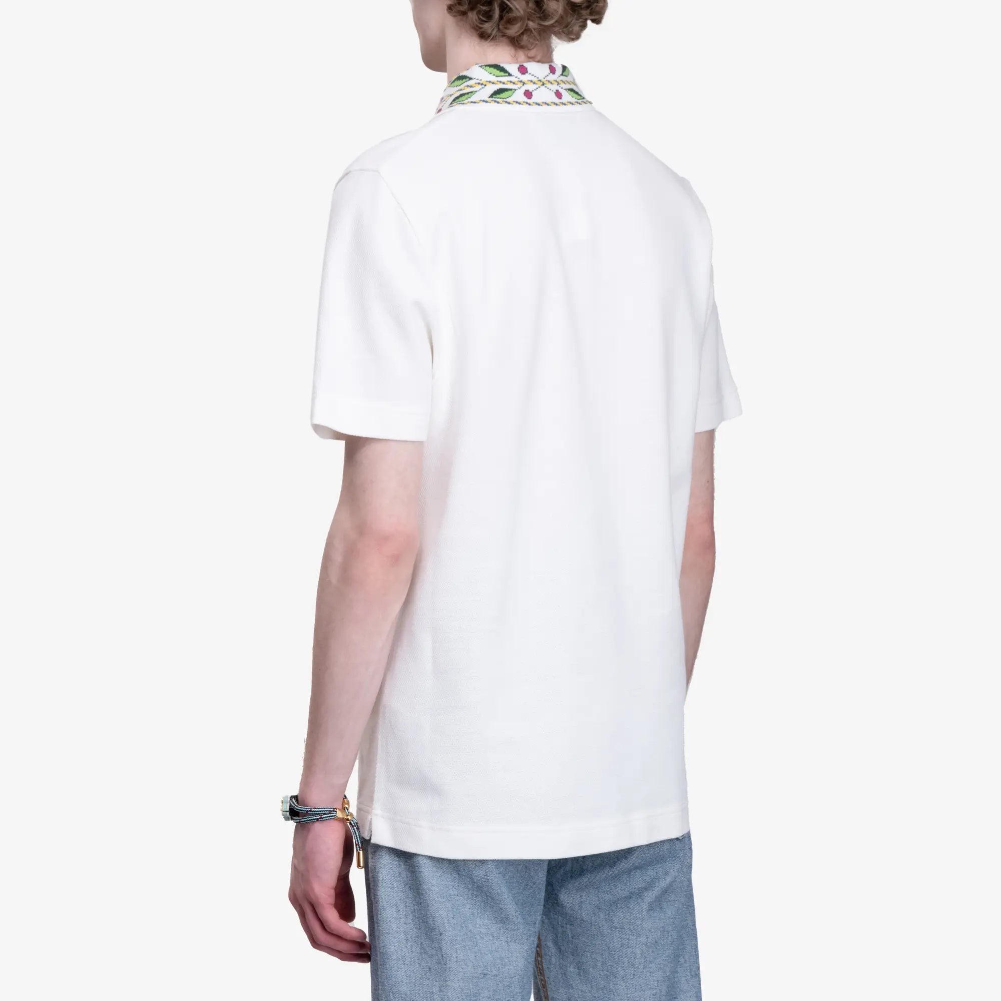 Casablanca Classic Laurel Pique Polo Off - White - 4