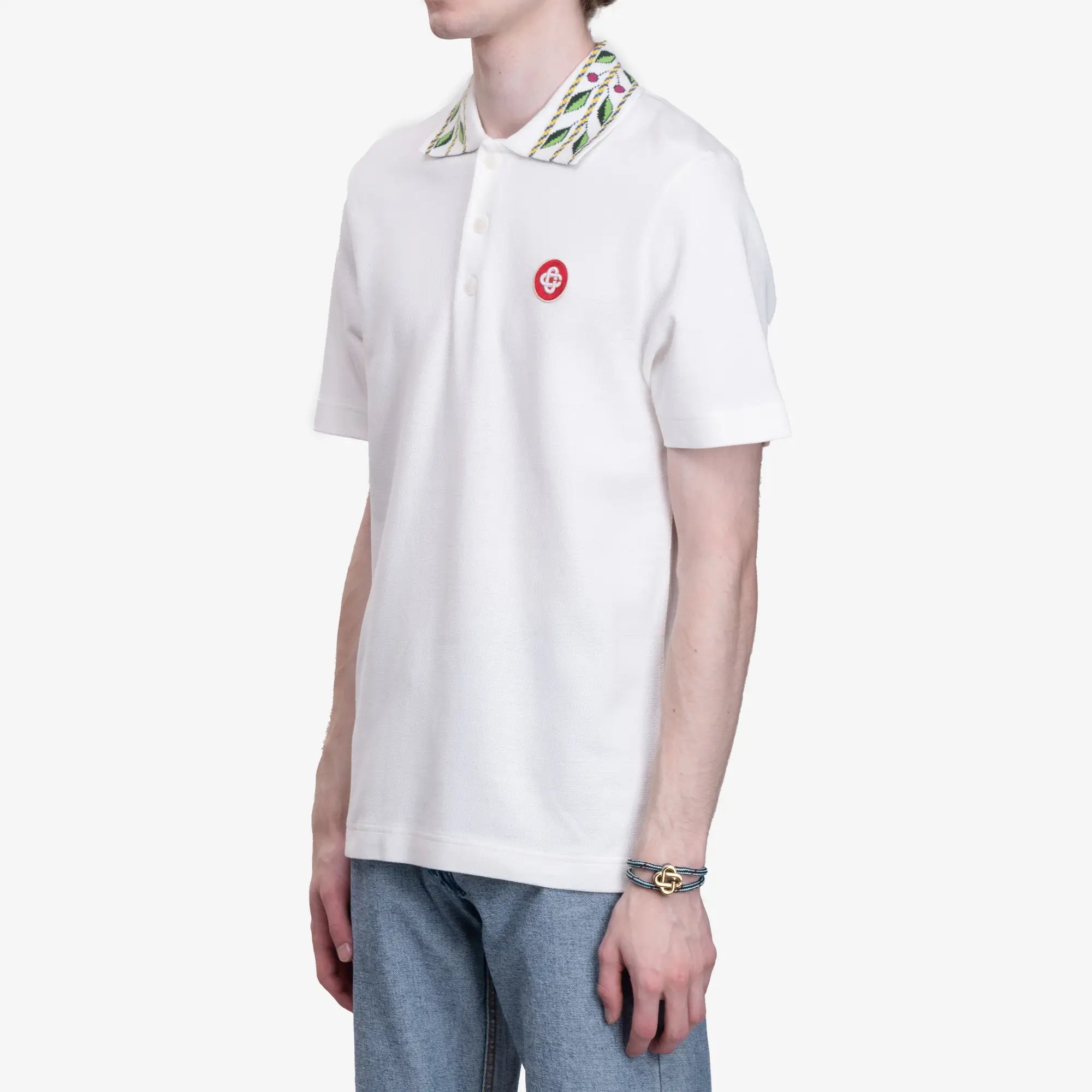 Casablanca Classic Laurel Pique Polo Off - White - 3