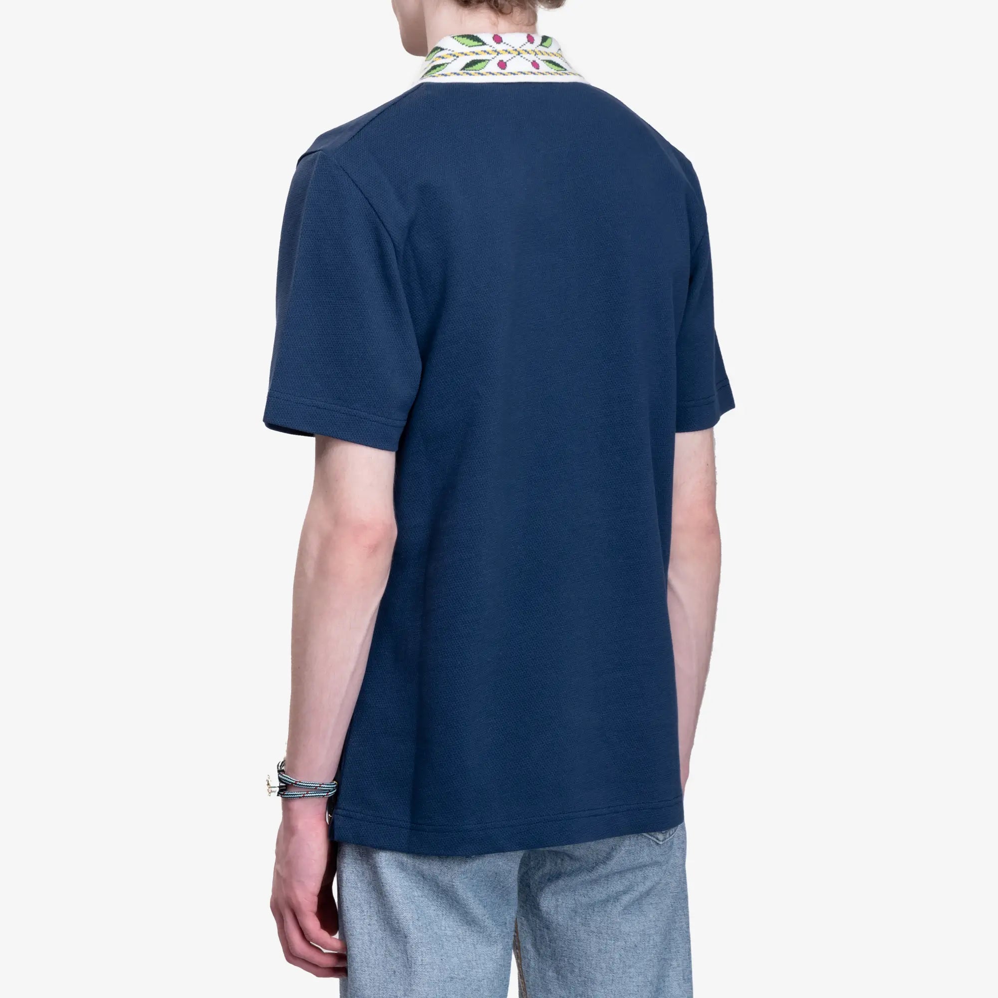 Casablanca Classic Laurel Pique Polo Navy - 4