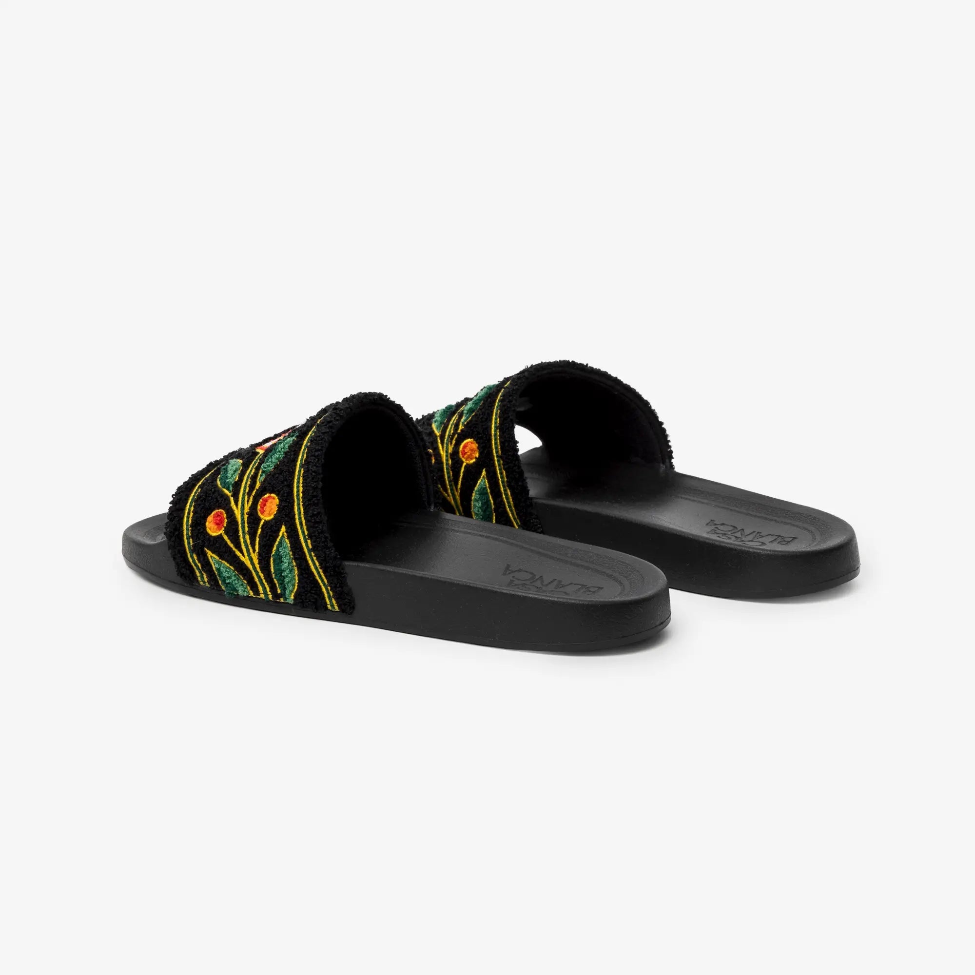 Casablanca Embroidered Terry Sliders Black - 5