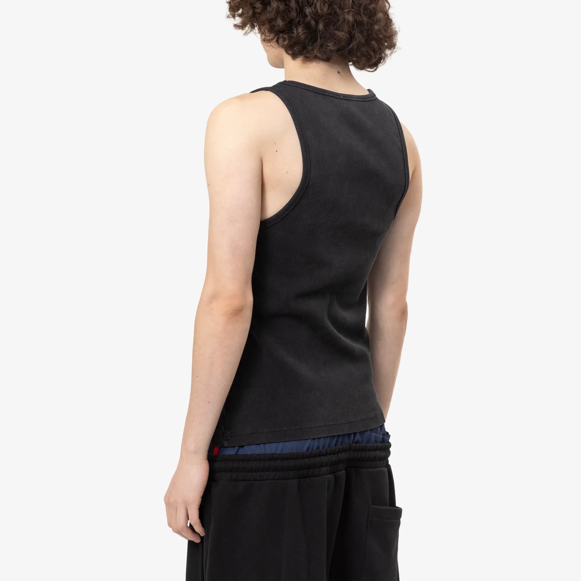 Casablanca Faded Ribbed Tank Top Faded Black - 4