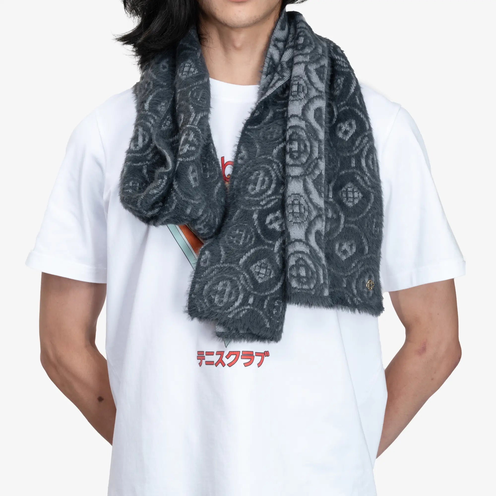 Photo of Casablanca Fluffy Monogram Scarf - 2