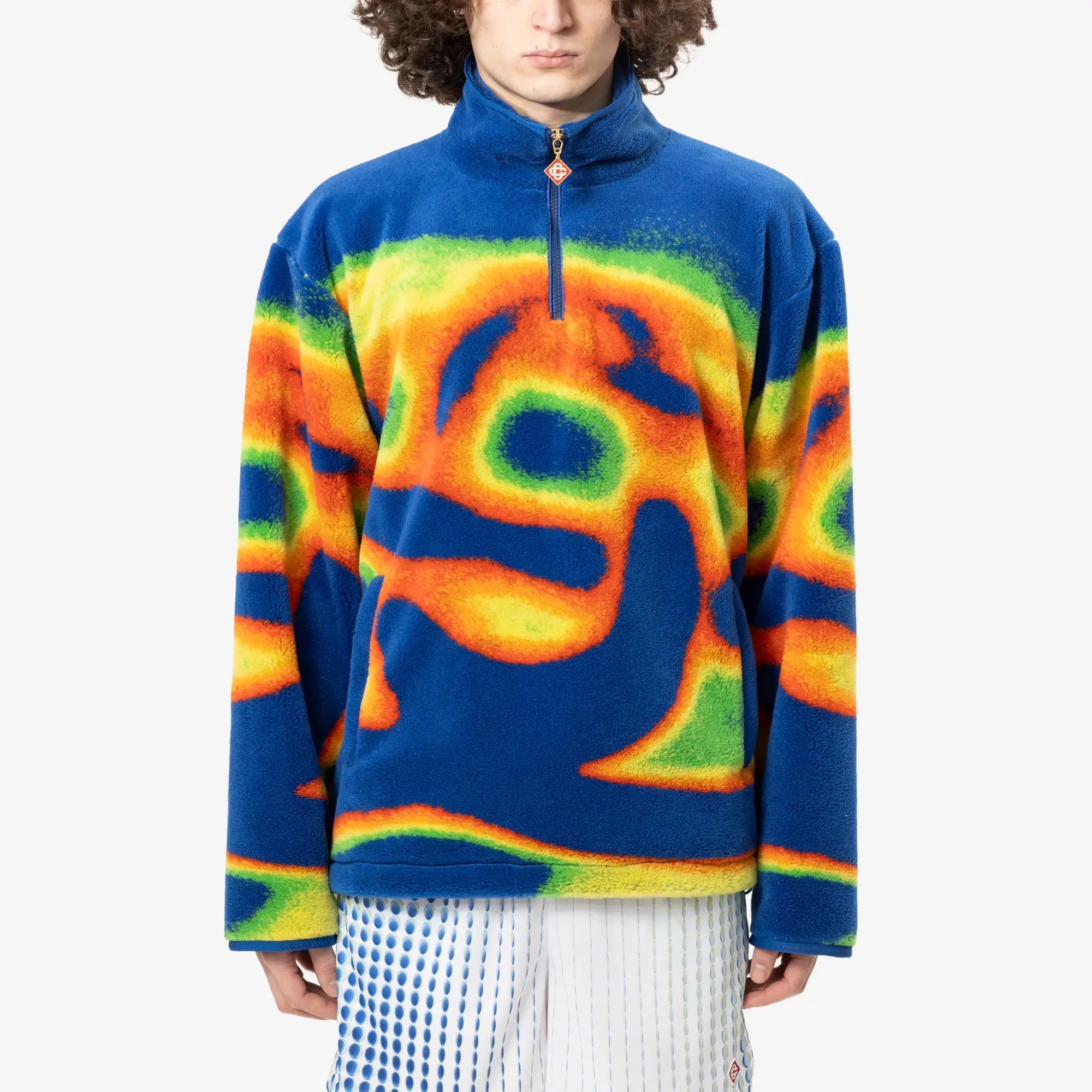 Casablanca Heat Map Quarter Zip Fleece Jacket Multi - 1