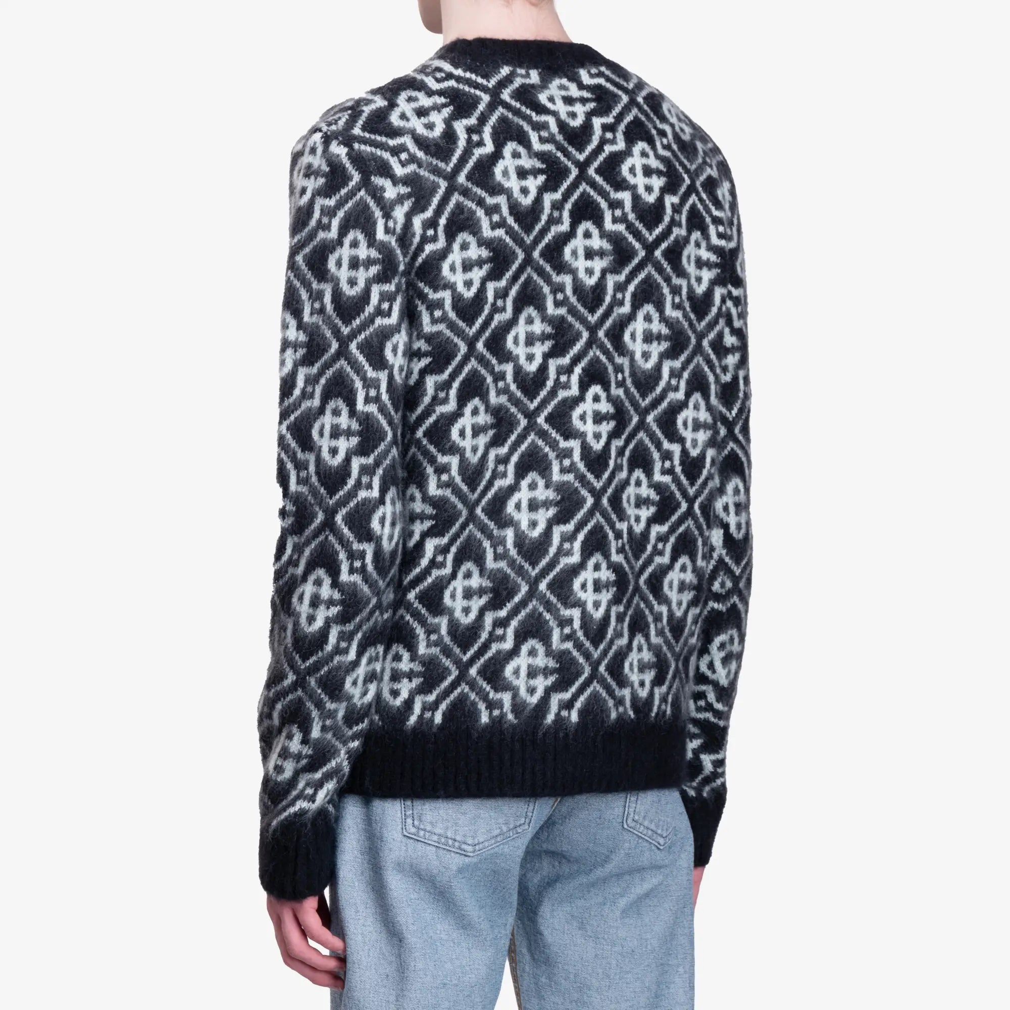 Casablanca Monogram Mohair Sweater Black - 4