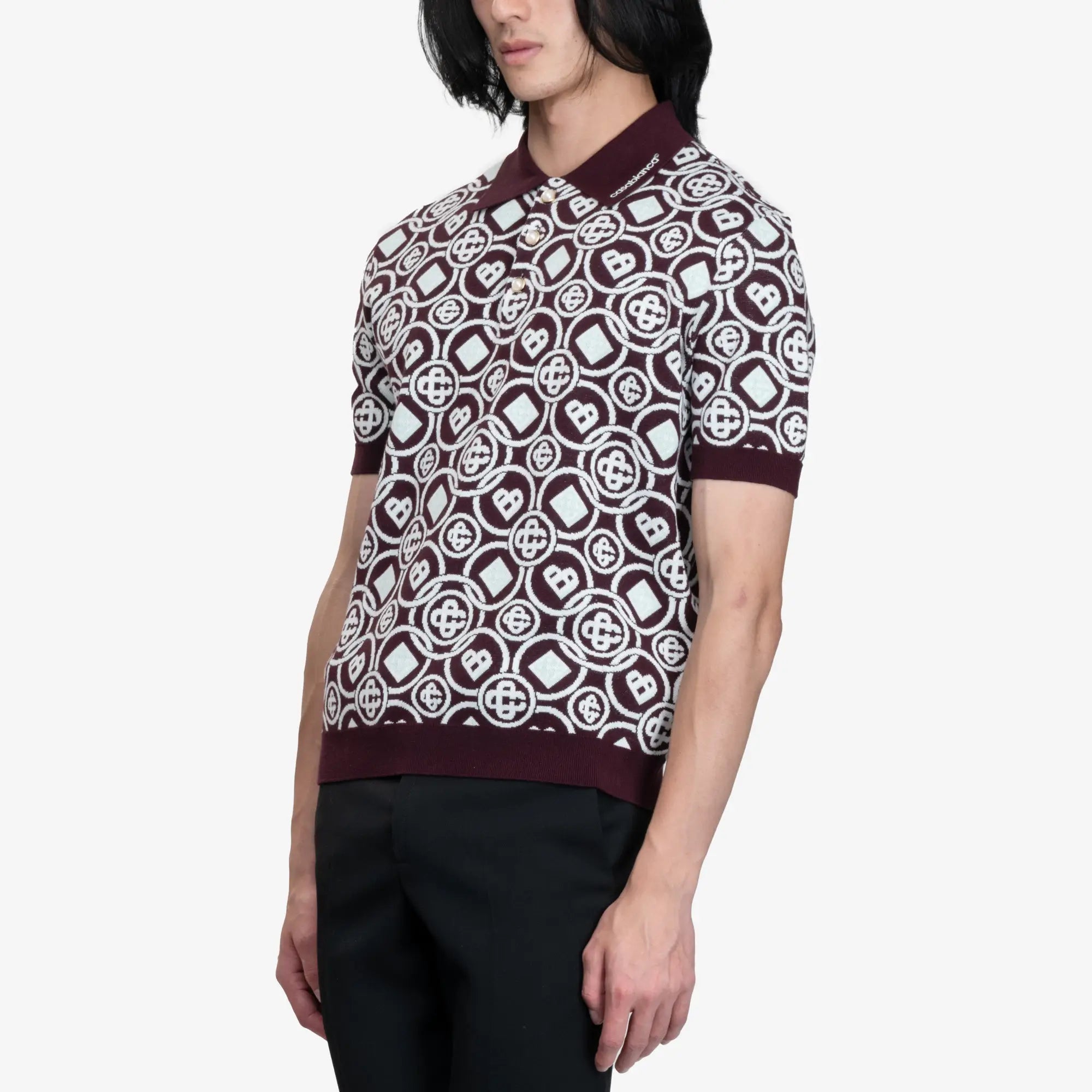Casablanca Monogram Polo Aubergine - 3