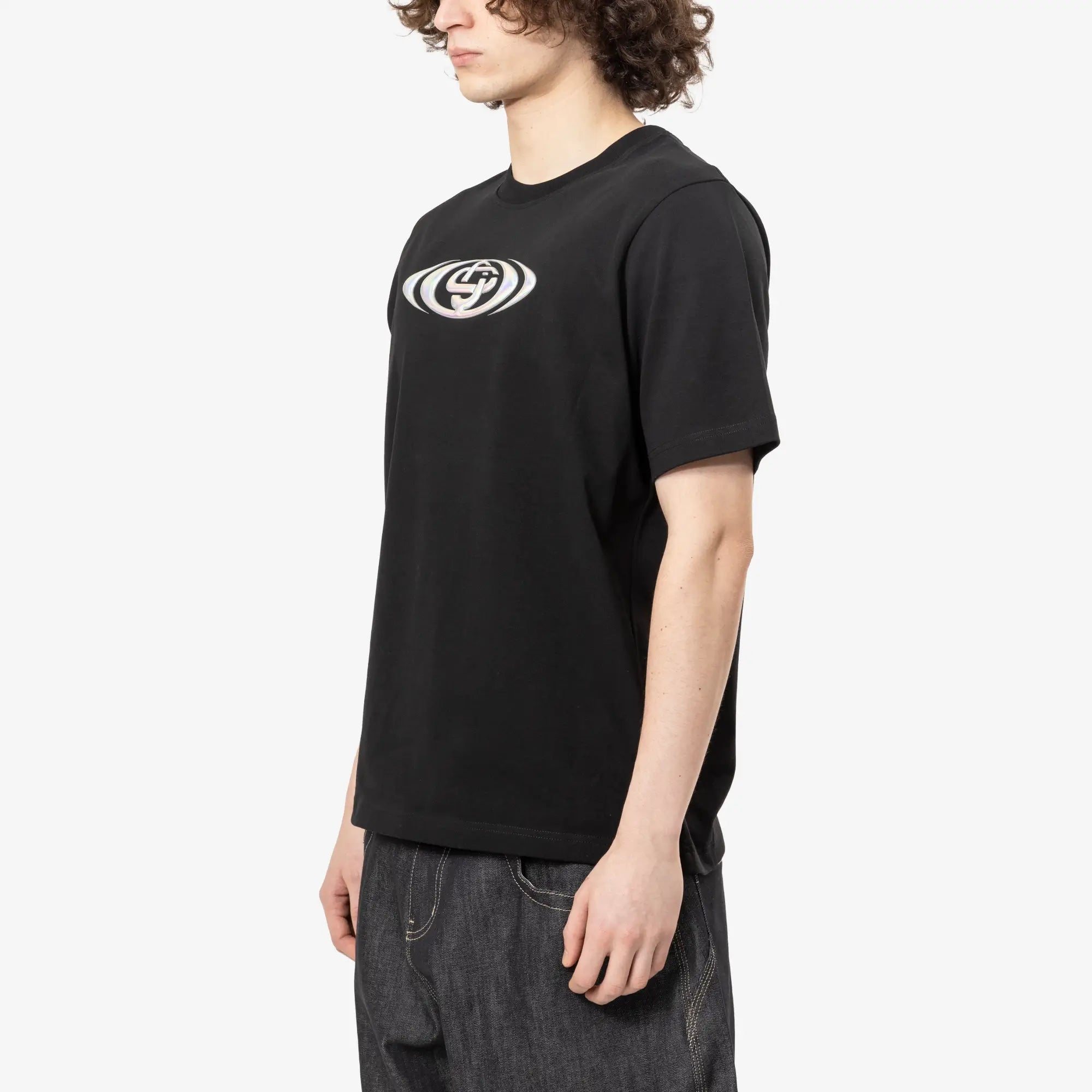 Casablanca Warped Logo T-Shirt Black - 3