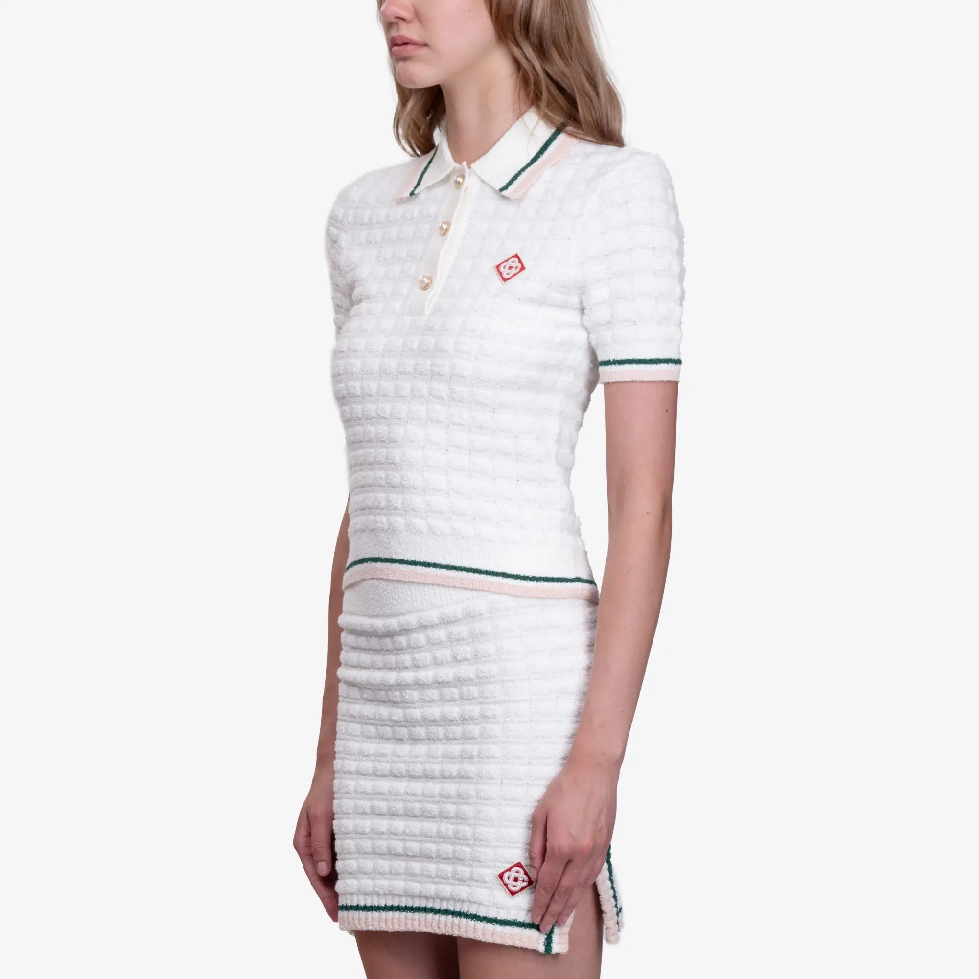 Casablanca Womens Boucle Polo White - 3