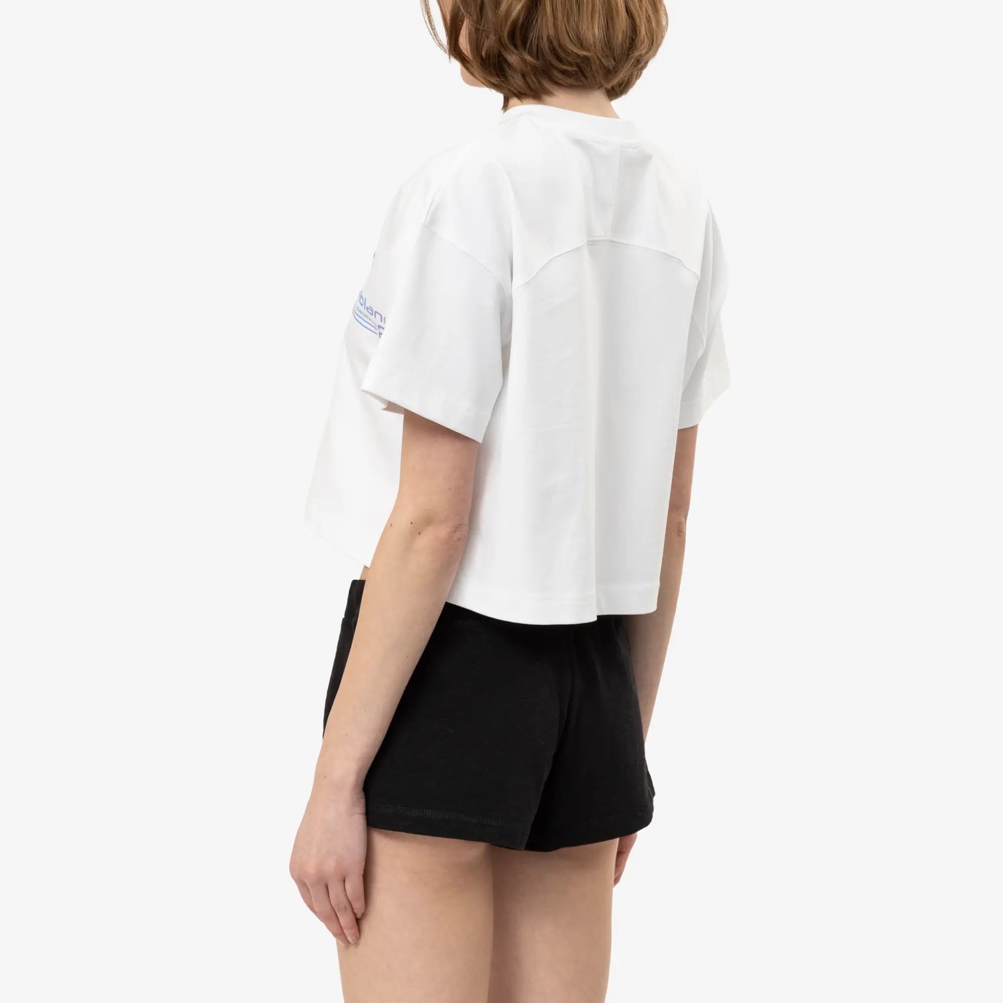 Casablanca Womens Butterfly Boxy Cropped T-Shirt White - 4