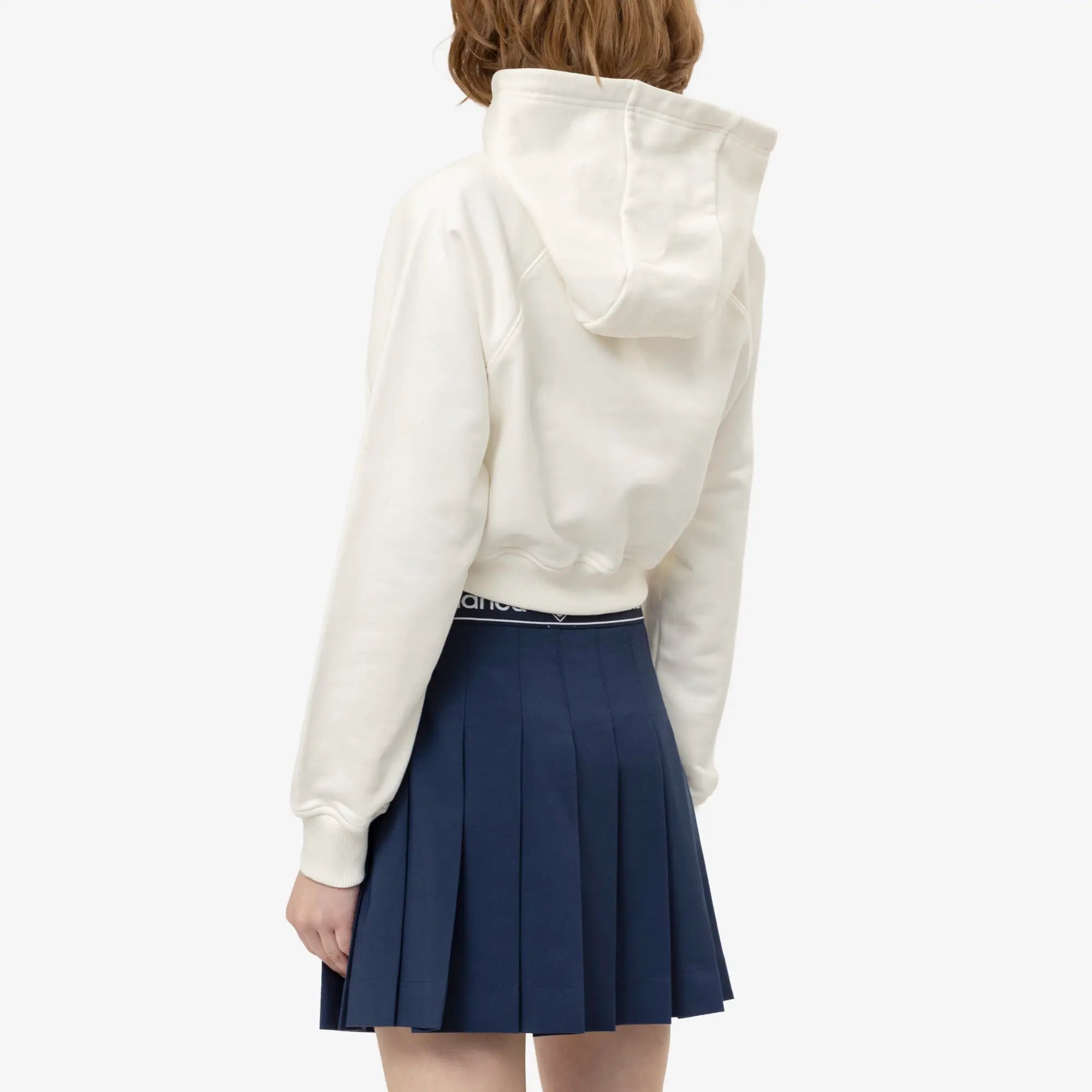 Casablanca Womens Butterfly Cropped Hoody Off White - 4