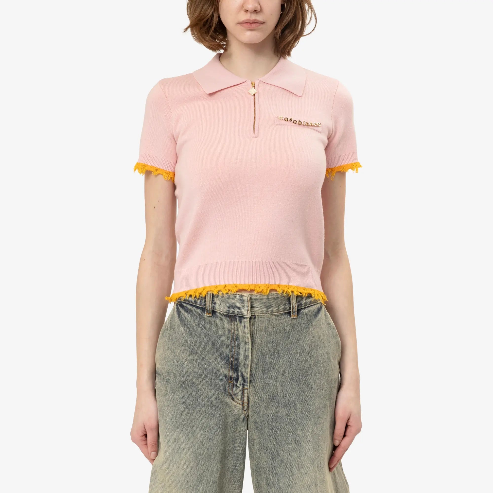 Casablanca Womens Double Face Polo Pink - 1