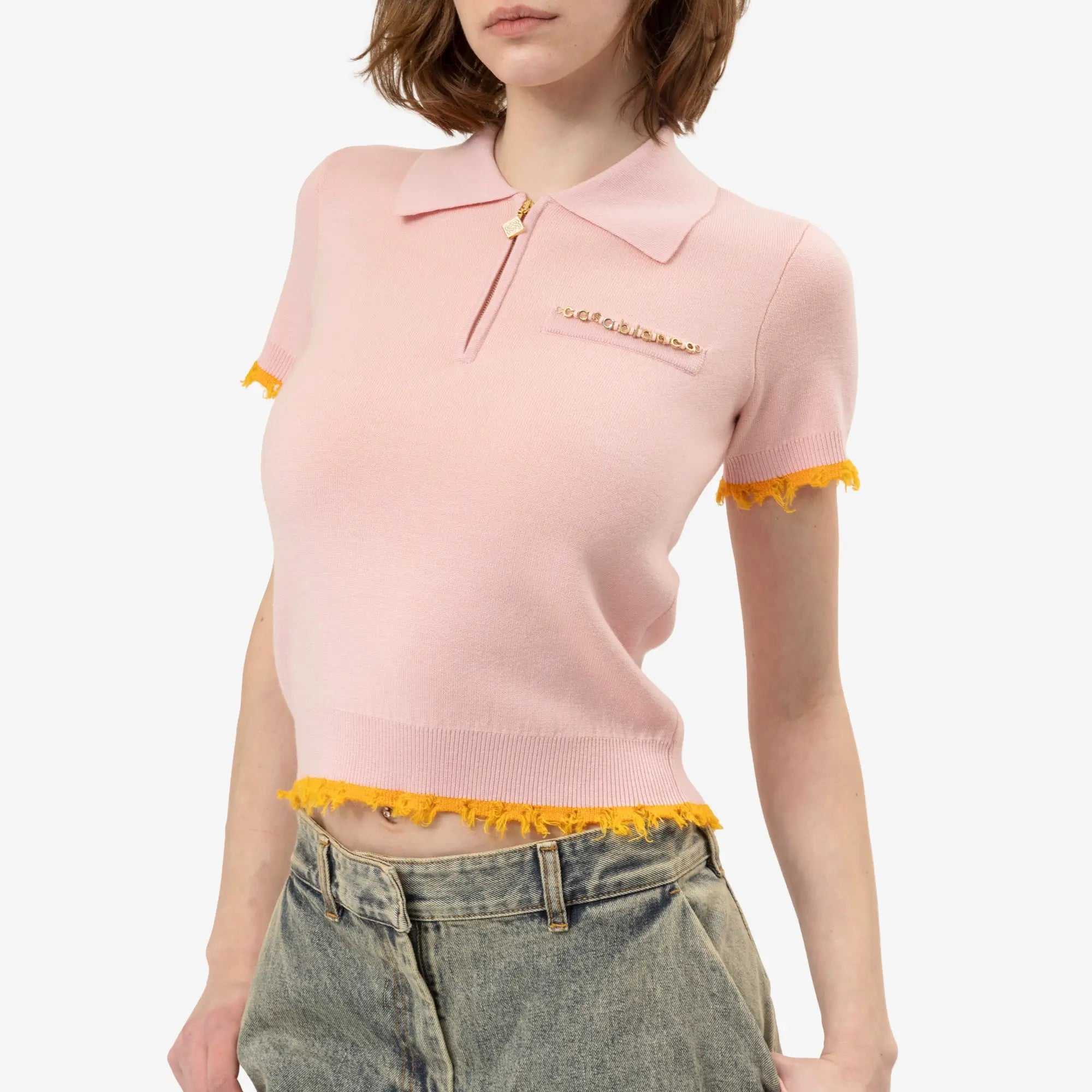 Casablanca Womens Double Face Polo Pink - 5