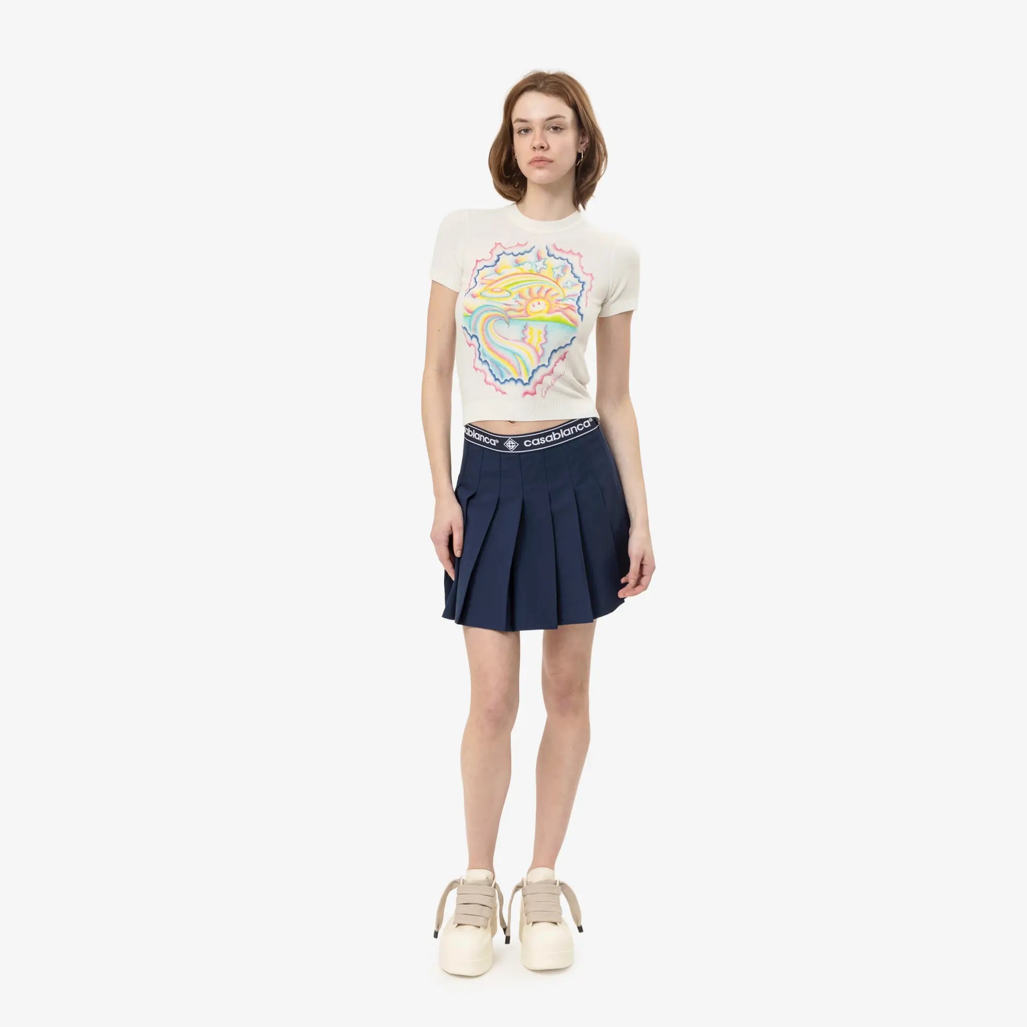 Casablanca Womens Le Re Ve Ensoleille T-Shirt White - 2