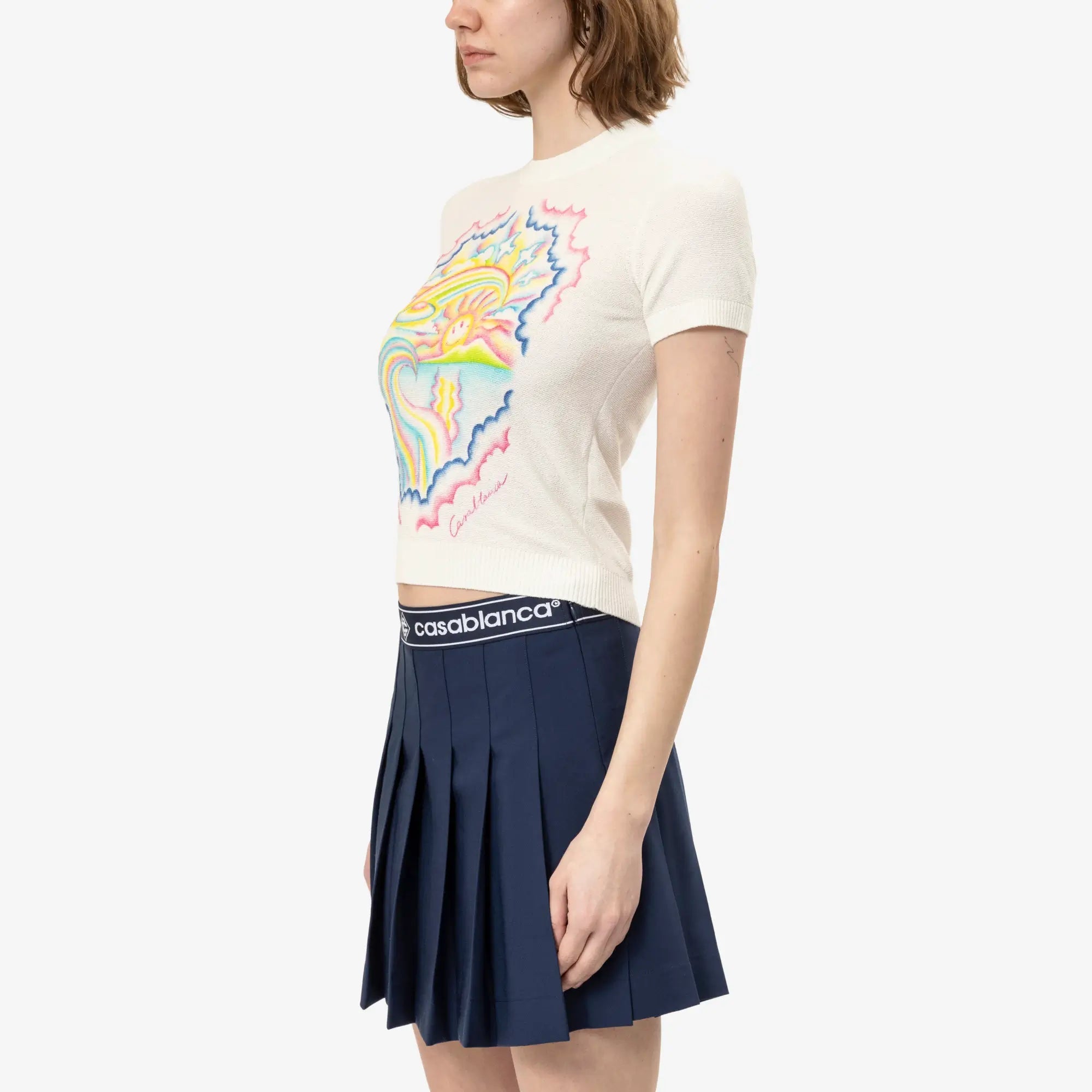 Casablanca Womens Le Re Ve Ensoleille T-Shirt White - 3