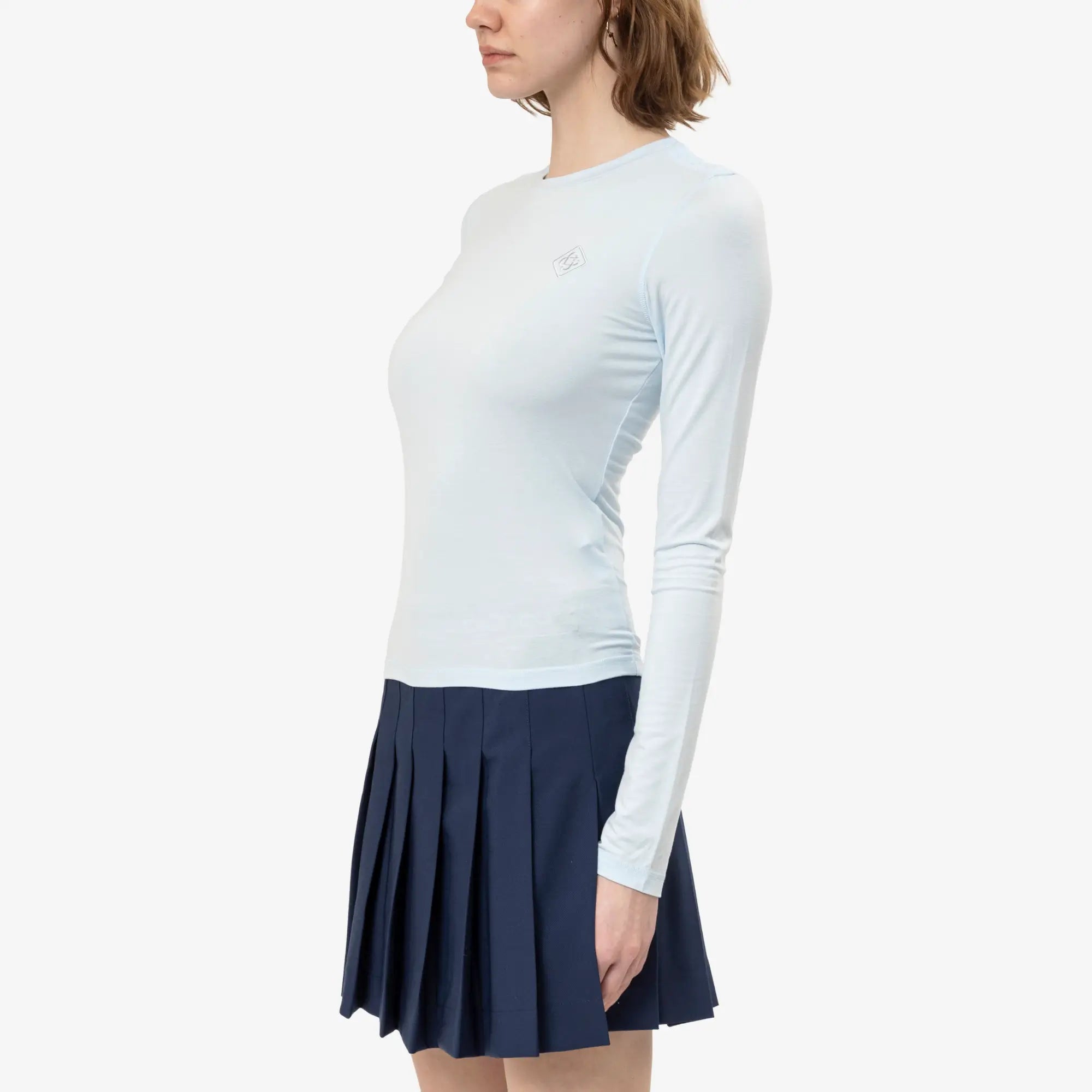 Casablanca Womens Lightweight LS T-Shirt Pale Blue - 3