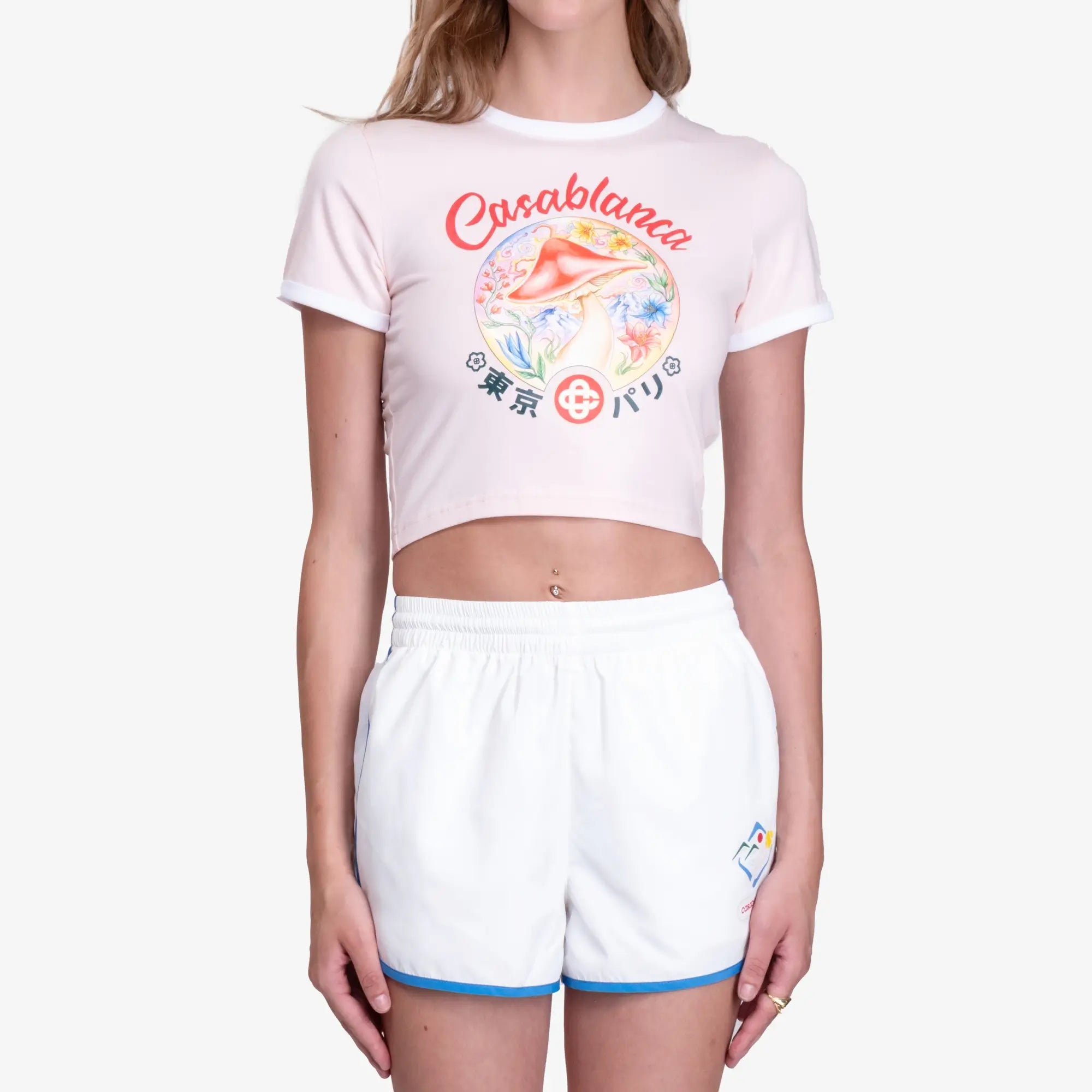 Casablanca Womens Mushroom Baby T-Shirt Pink - 1