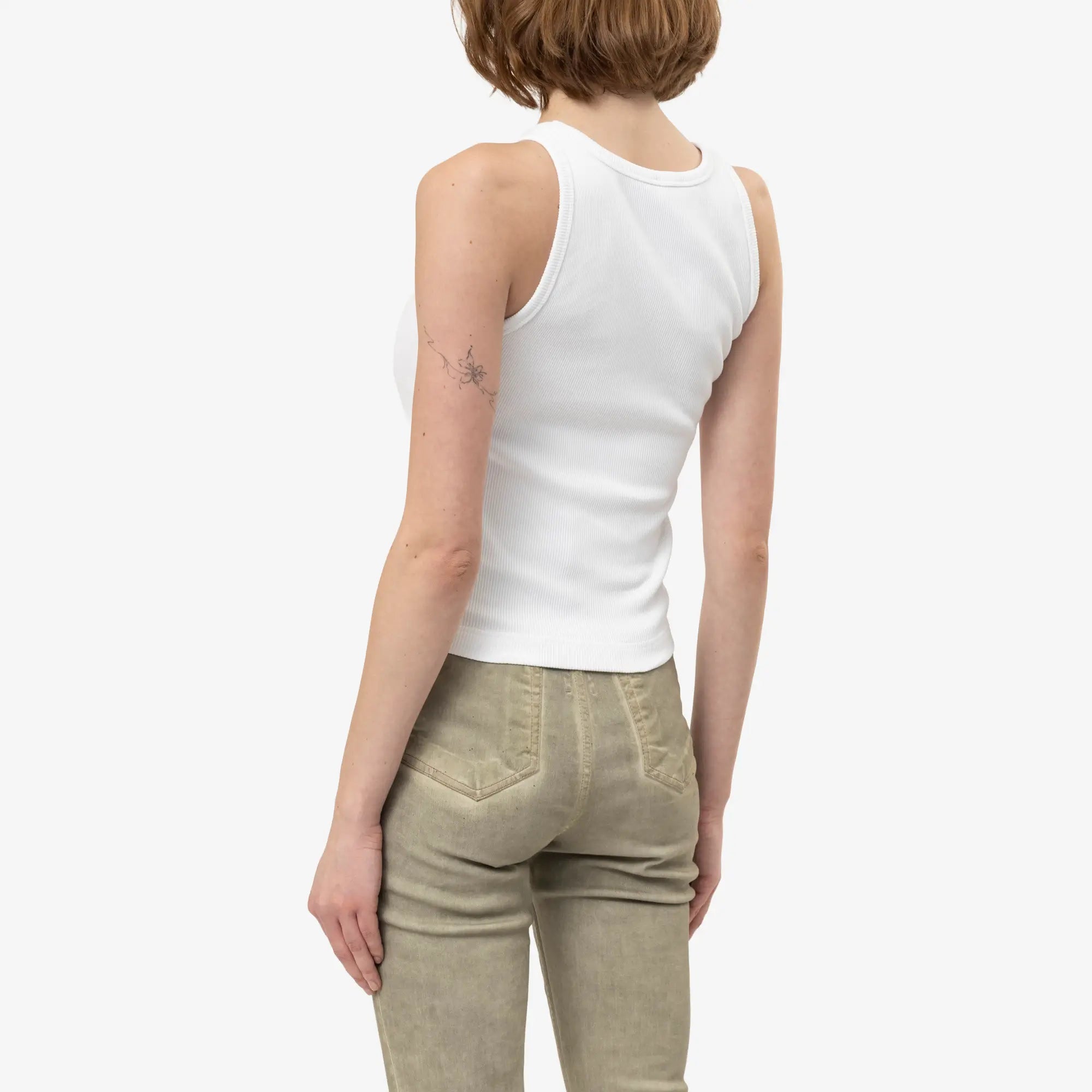 Casablanca Womens Ribbed Tank Top White - 4