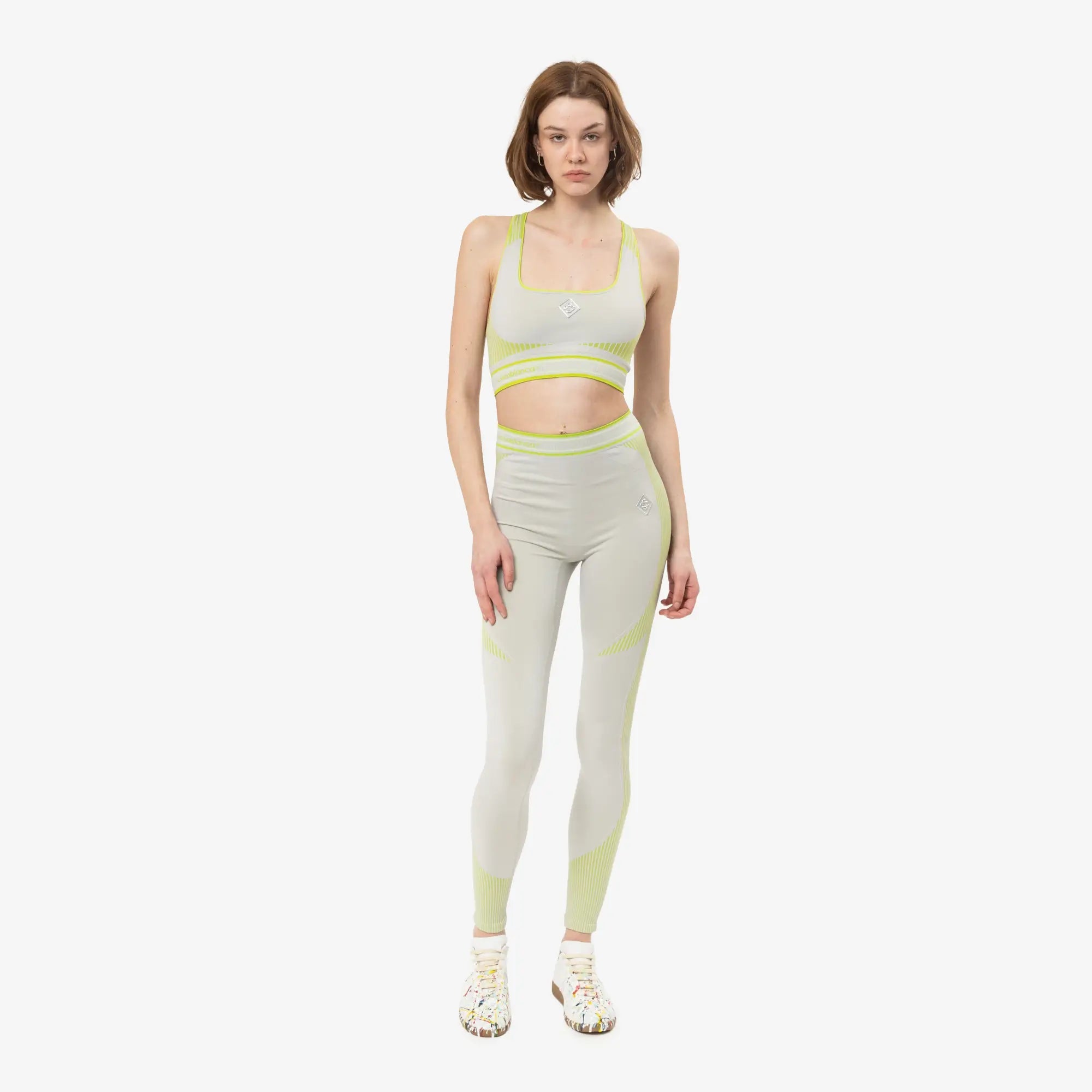 Casablanca Womens Seamless Bralette Grey/Lime - 2