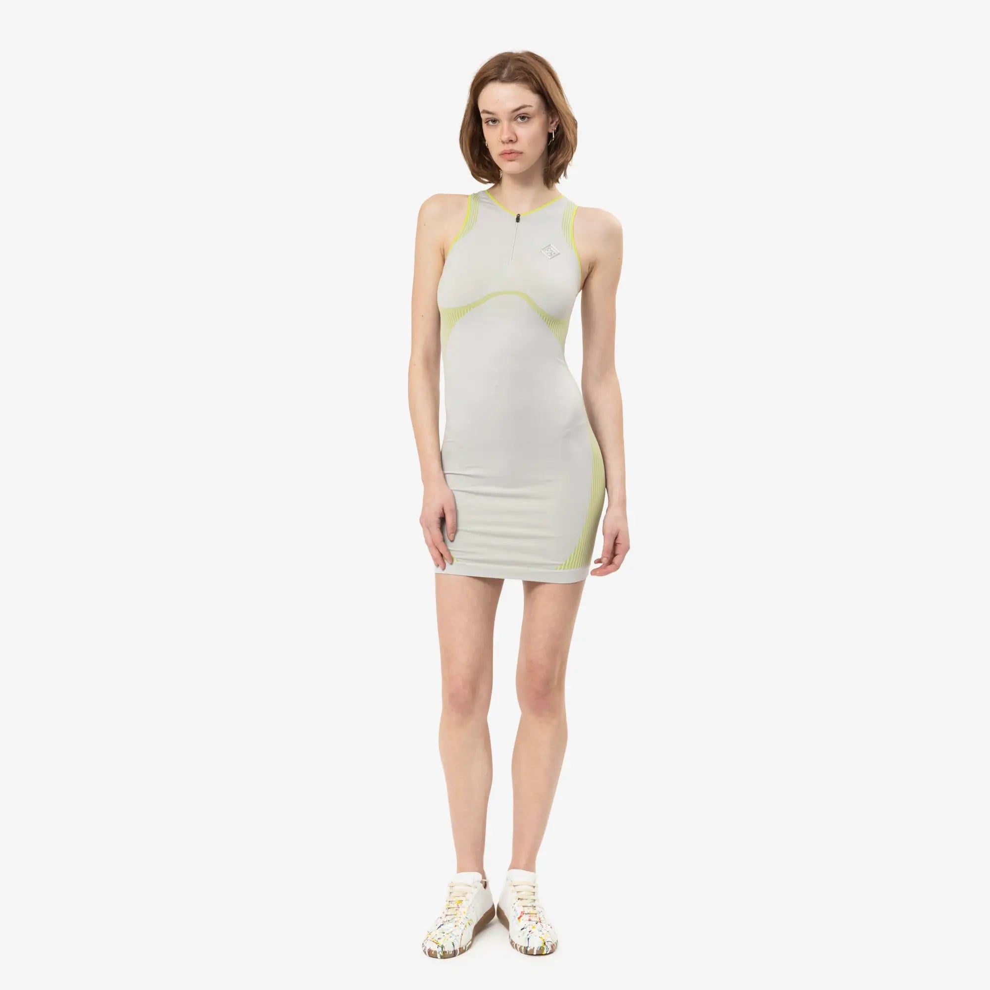 Casablanca Womens Seamless Dress Grey/Lime - 2