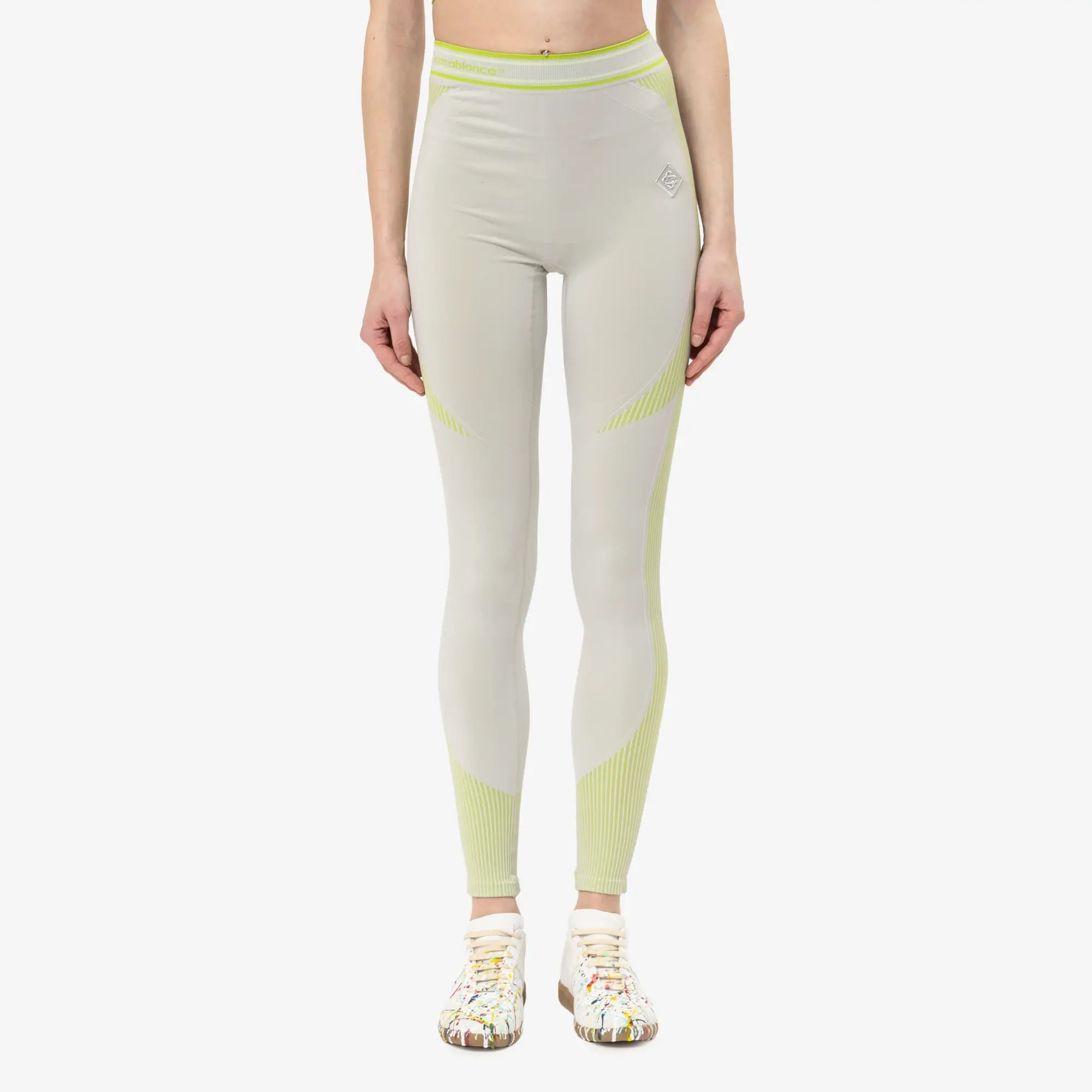 Casablanca Womens Seamless Leggings Grey/Lime - 1