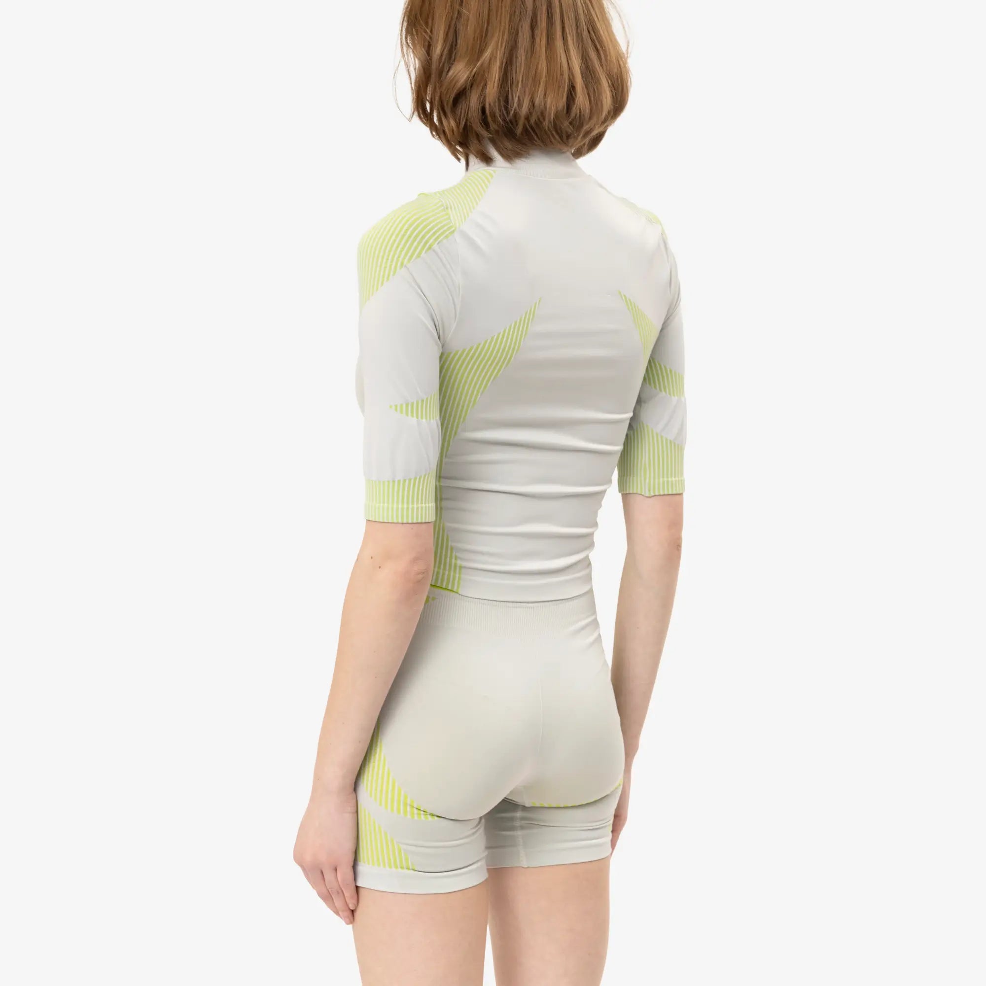 Casablanca Womens Seamless Quarter Zip Top Grey/Lime - 4