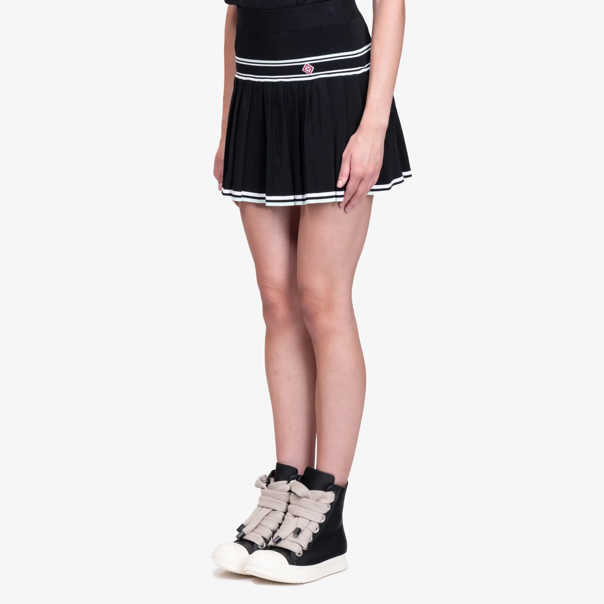 Casablanca Womens Viscose Pleated Skirt Black - 3