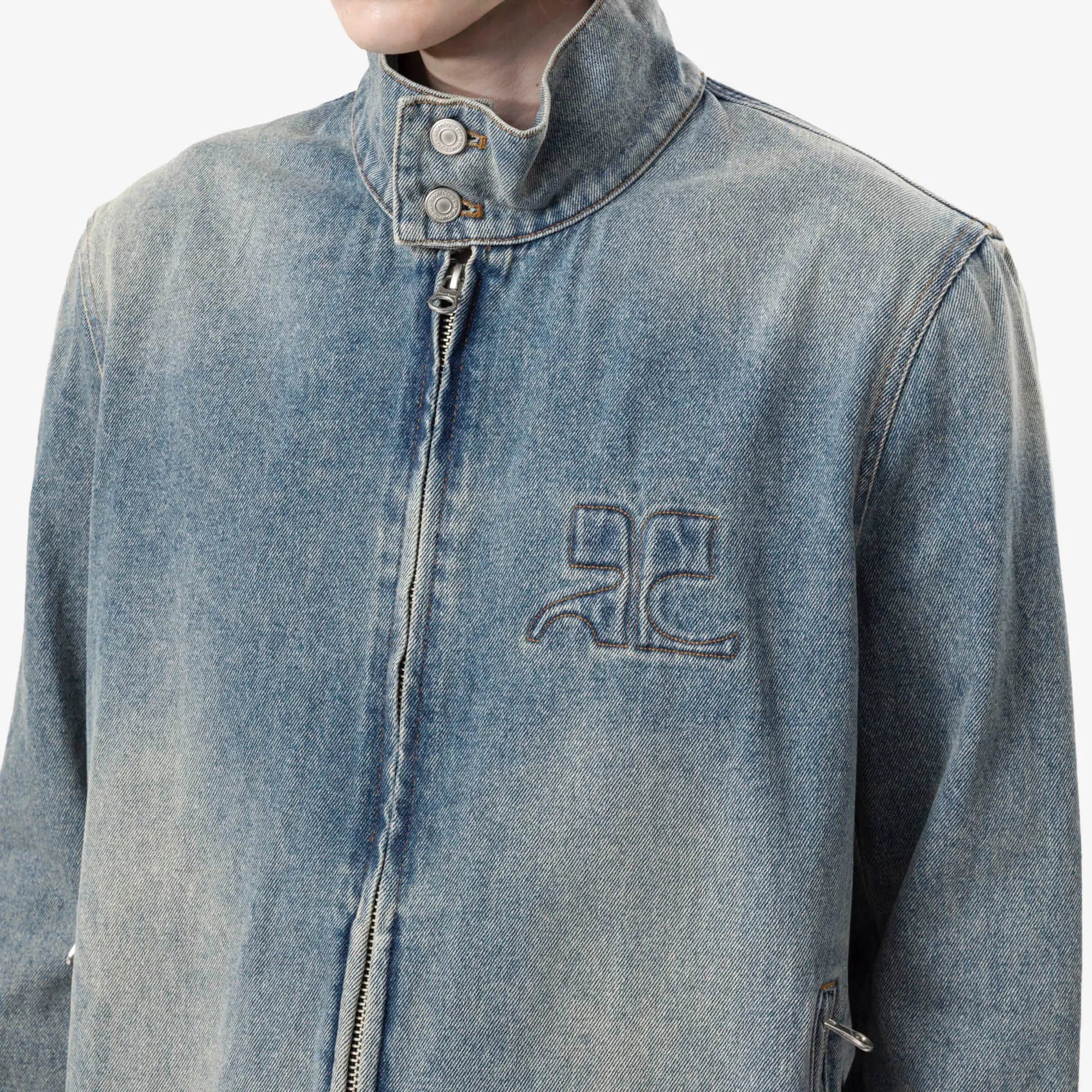 Courreges City Shadow Denim Jacket Blue - 5