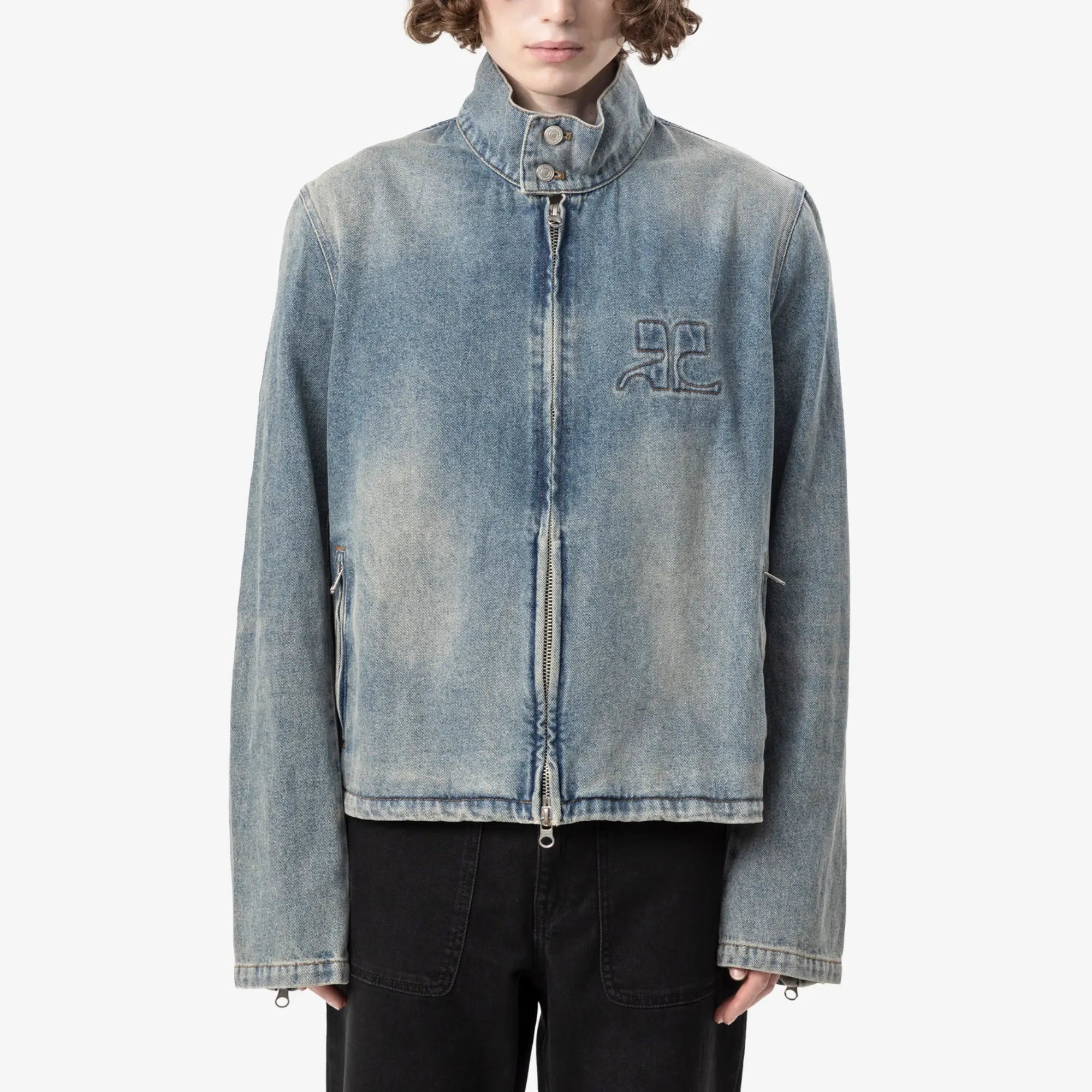 Courreges City Shadow Denim Jacket Blue - 1