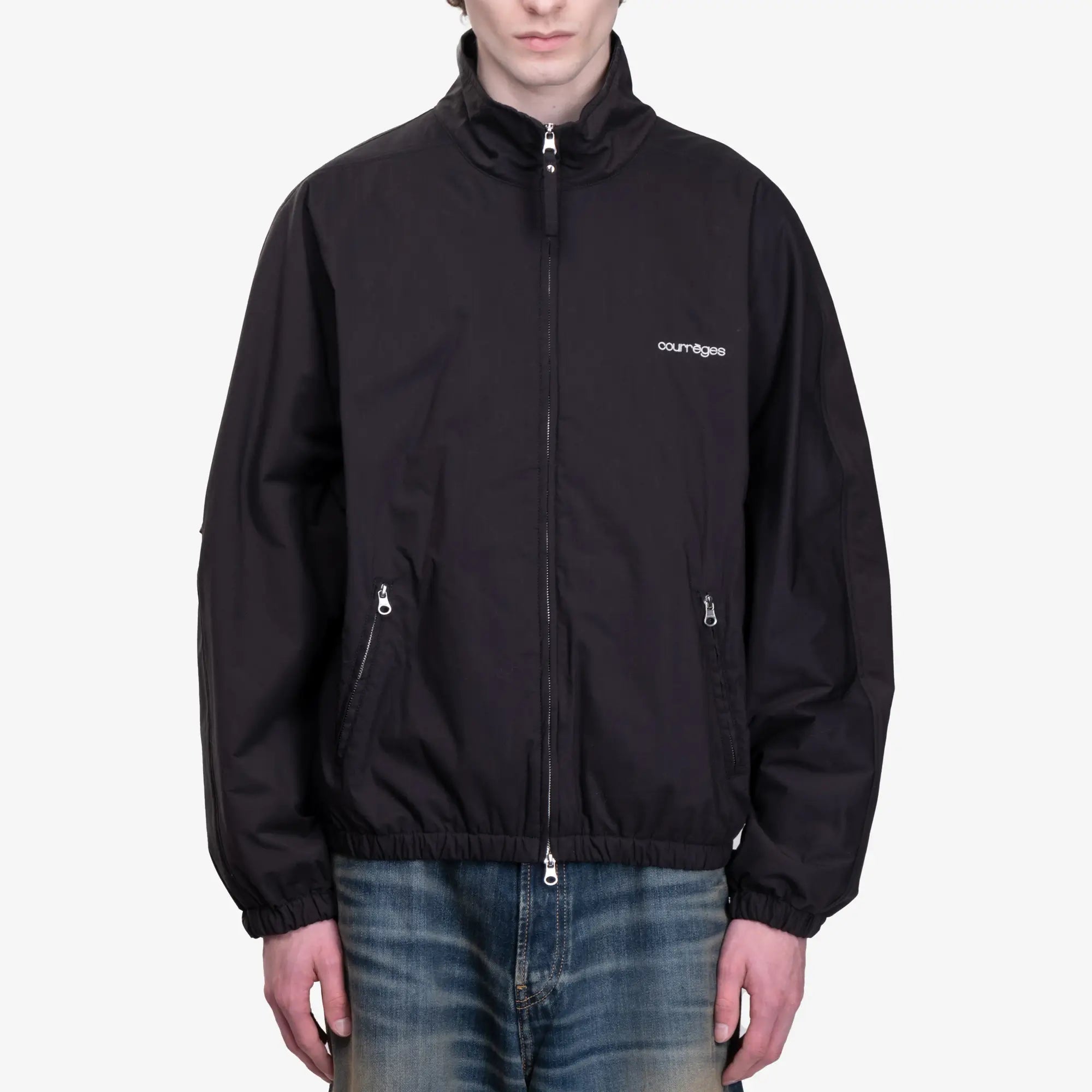 Courreges Embroidered Cotton Bomber Black - 1