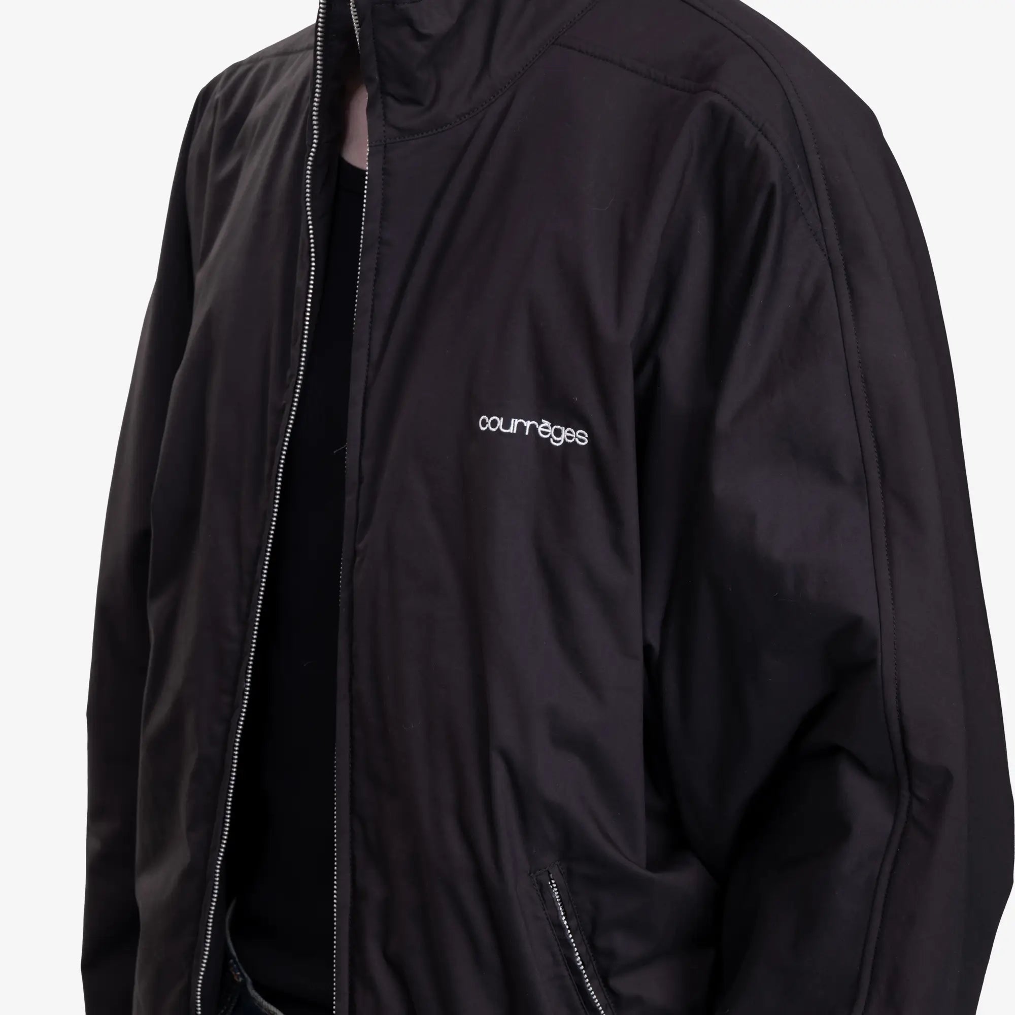Courreges Embroidered Cotton Bomber Black - 5