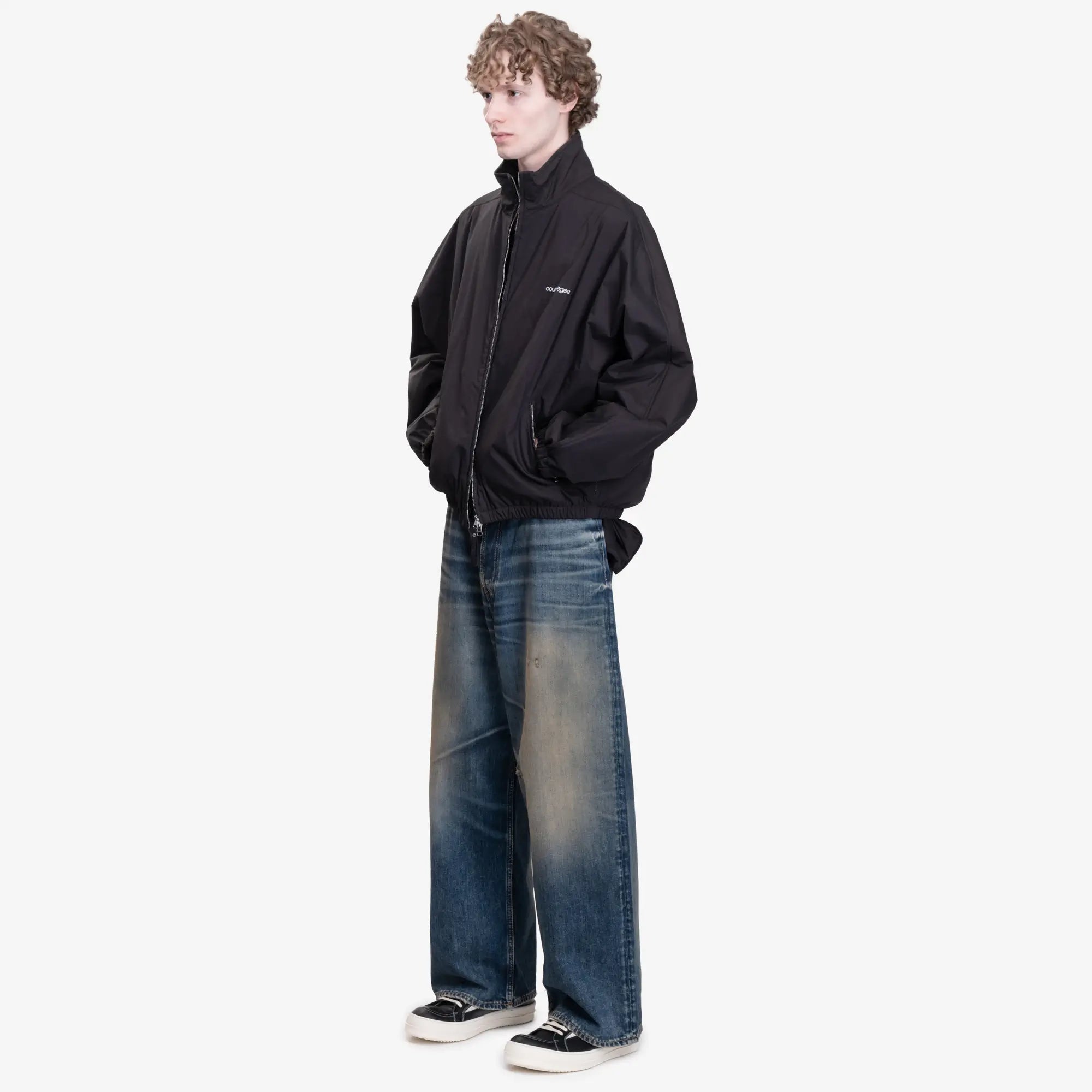Courreges Embroidered Cotton Bomber Black - 2