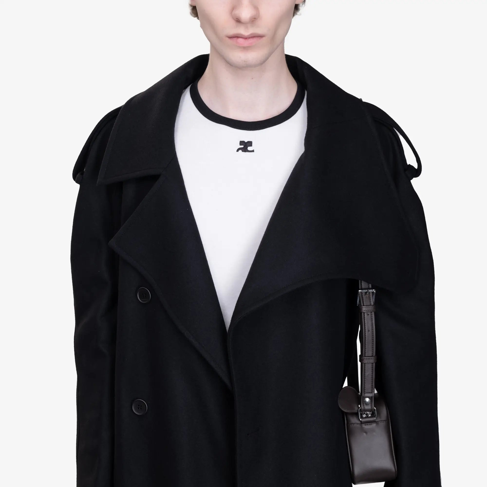 Photo of Courreges Oblique Wool Maxi Trench Coat - 5